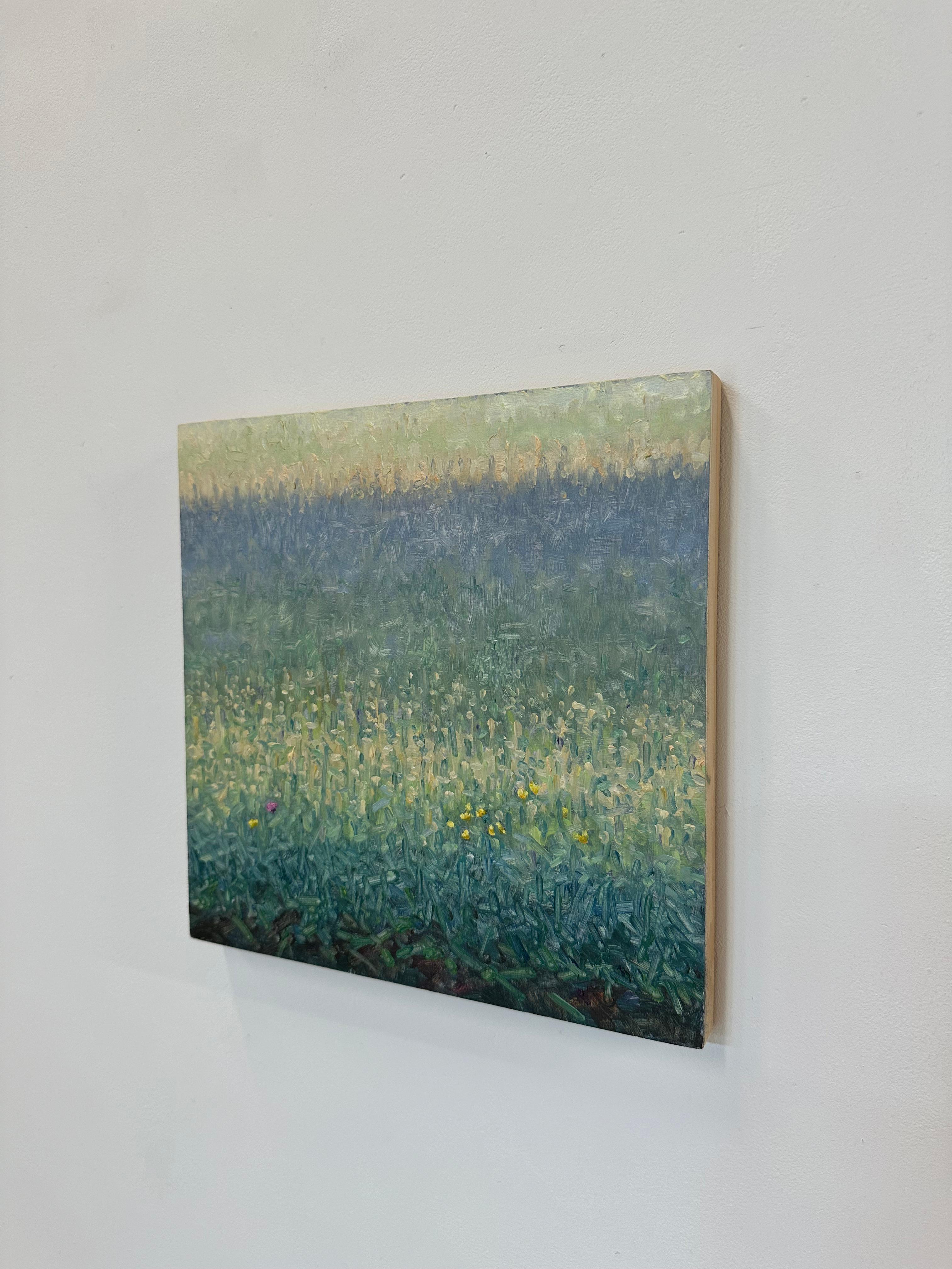 Pintura de campo 19 de junio - Paisaje contemporáneo Pintura al óleo Flores, 2023 - Painting Contemporáneo de Thomas Sarrantonio