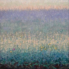 Field Painting June 19 - Contemporary Landscape Oil Painting Flowers, 2023