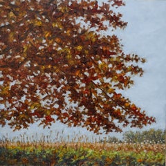 Field Painting November 5 - Contemporary Landscape Autumn Tree Fall Leaves, 2020