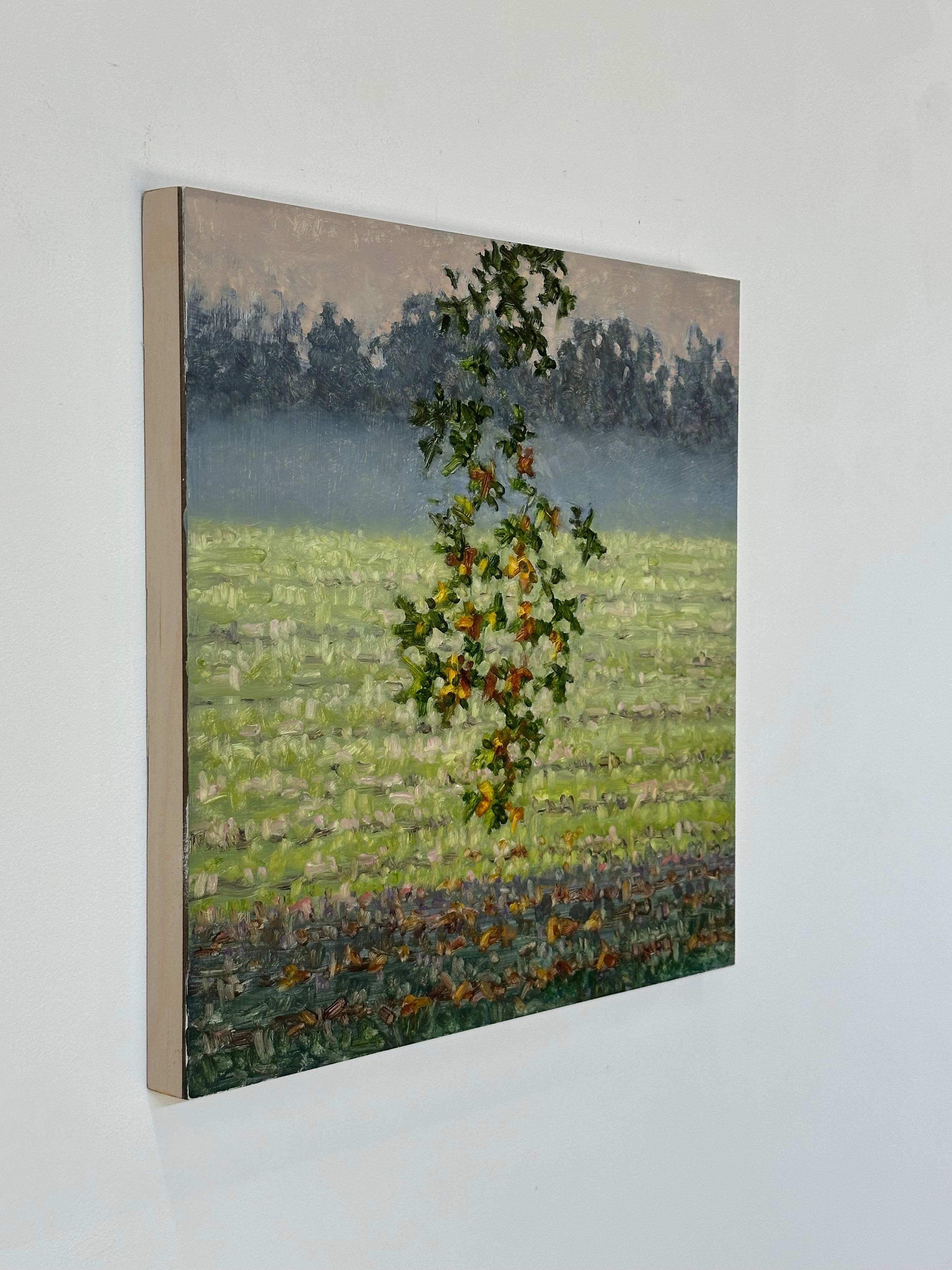 Pintura de campo 12 de octubre - Paisaje contemporáneo Pintura al óleo Árbol, 2023 en venta 5
