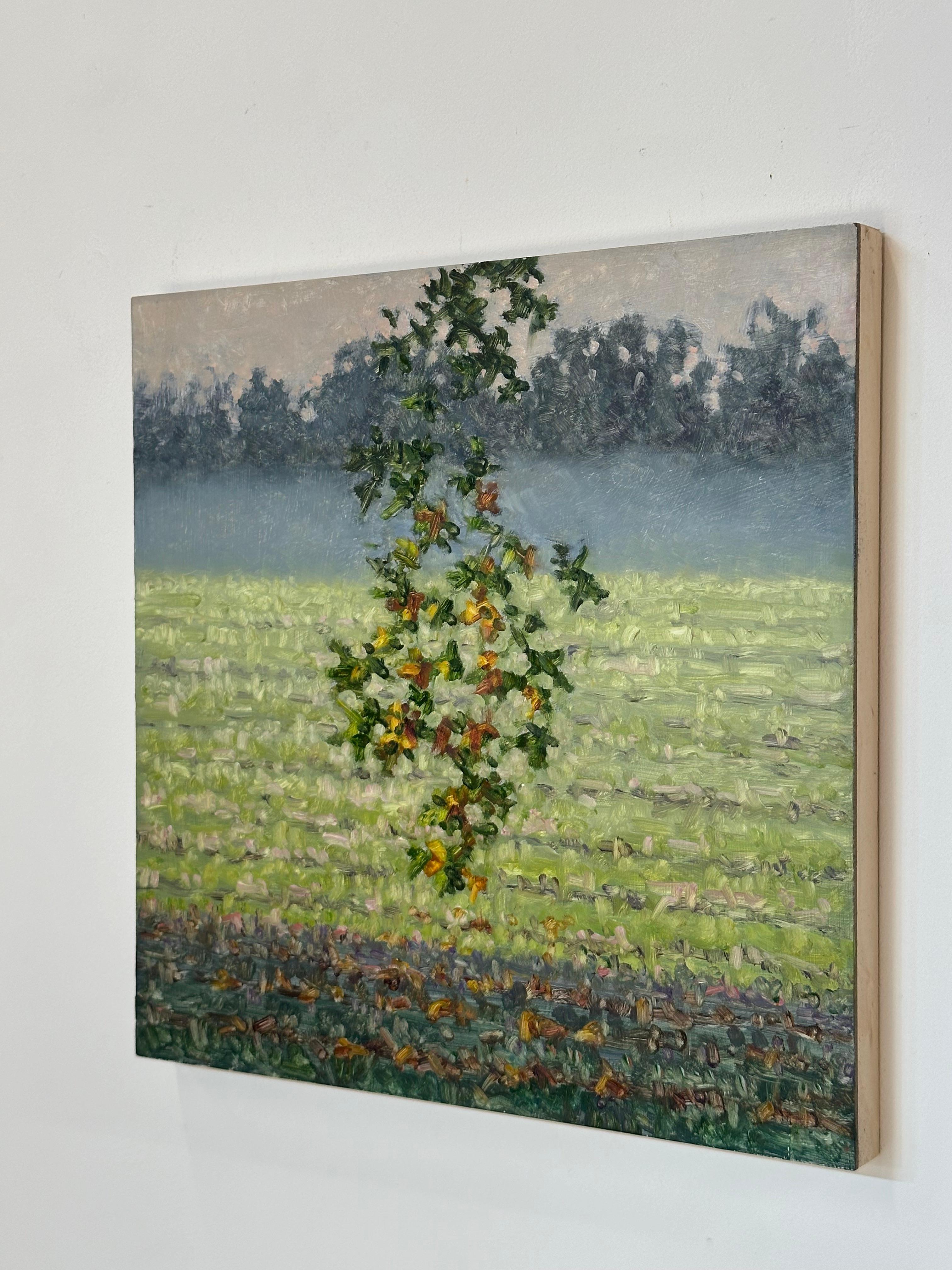 Pintura de campo 12 de octubre - Paisaje contemporáneo Pintura al óleo Árbol, 2023 - Painting Contemporáneo de Thomas Sarrantonio