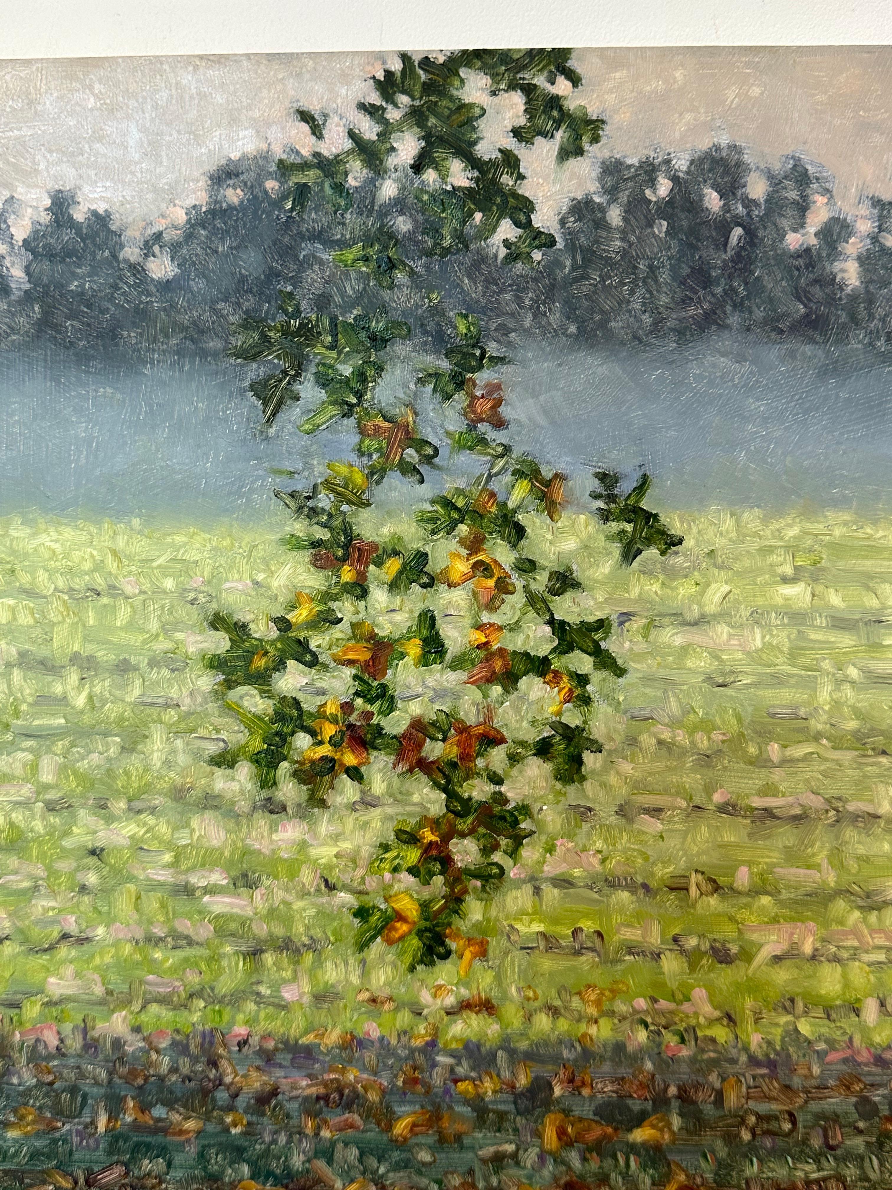 Pintura de campo 12 de octubre - Paisaje contemporáneo Pintura al óleo Árbol, 2023 en venta 1
