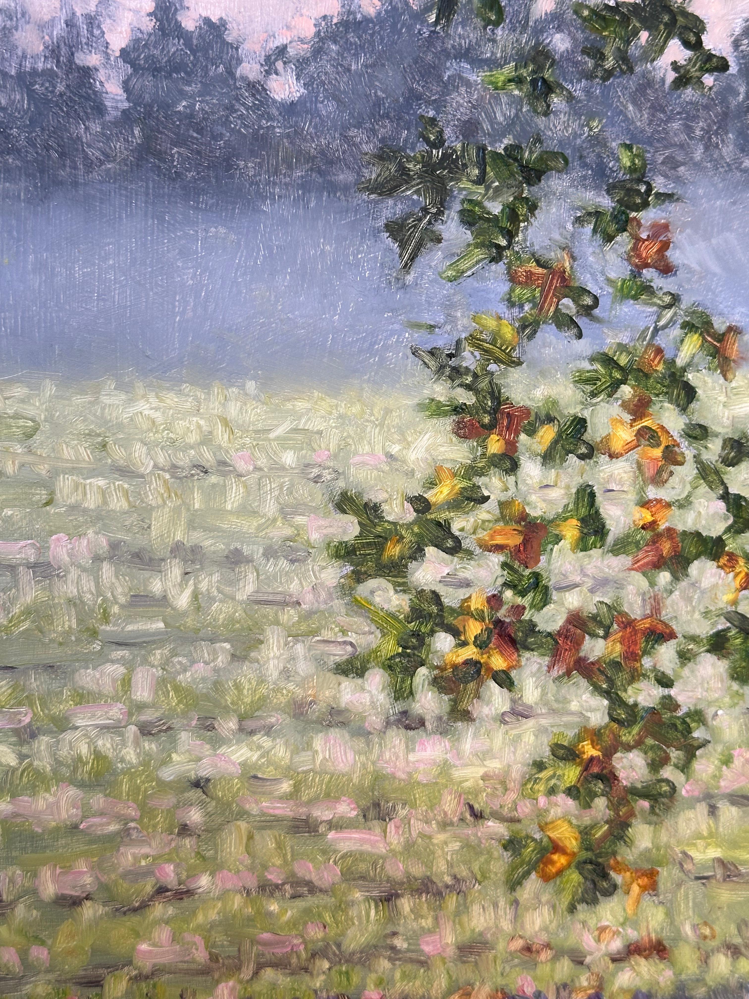 Pintura de campo 12 de octubre - Paisaje contemporáneo Pintura al óleo Árbol, 2023 en venta 3