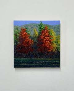 Field Painting October 13 - Contemporary Landscape Fall Foliage Trees, 2023