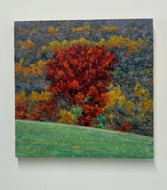 Field Painting October 23 - Contemporary Landscape Fall Foliage Trees, 2024