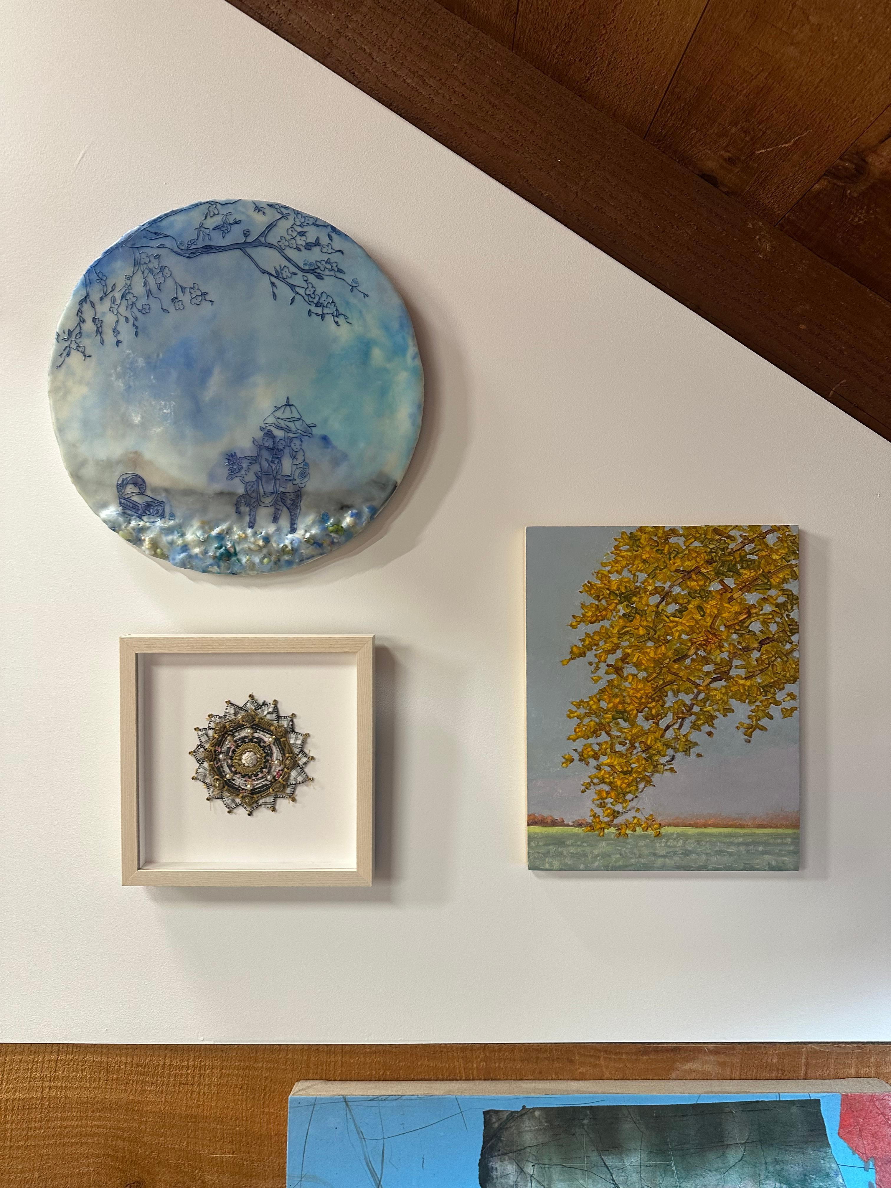 Field Painting Oktober 26 - Herbstlandschaft Malerei Golden Leaves Tree, 2023 im Angebot 2