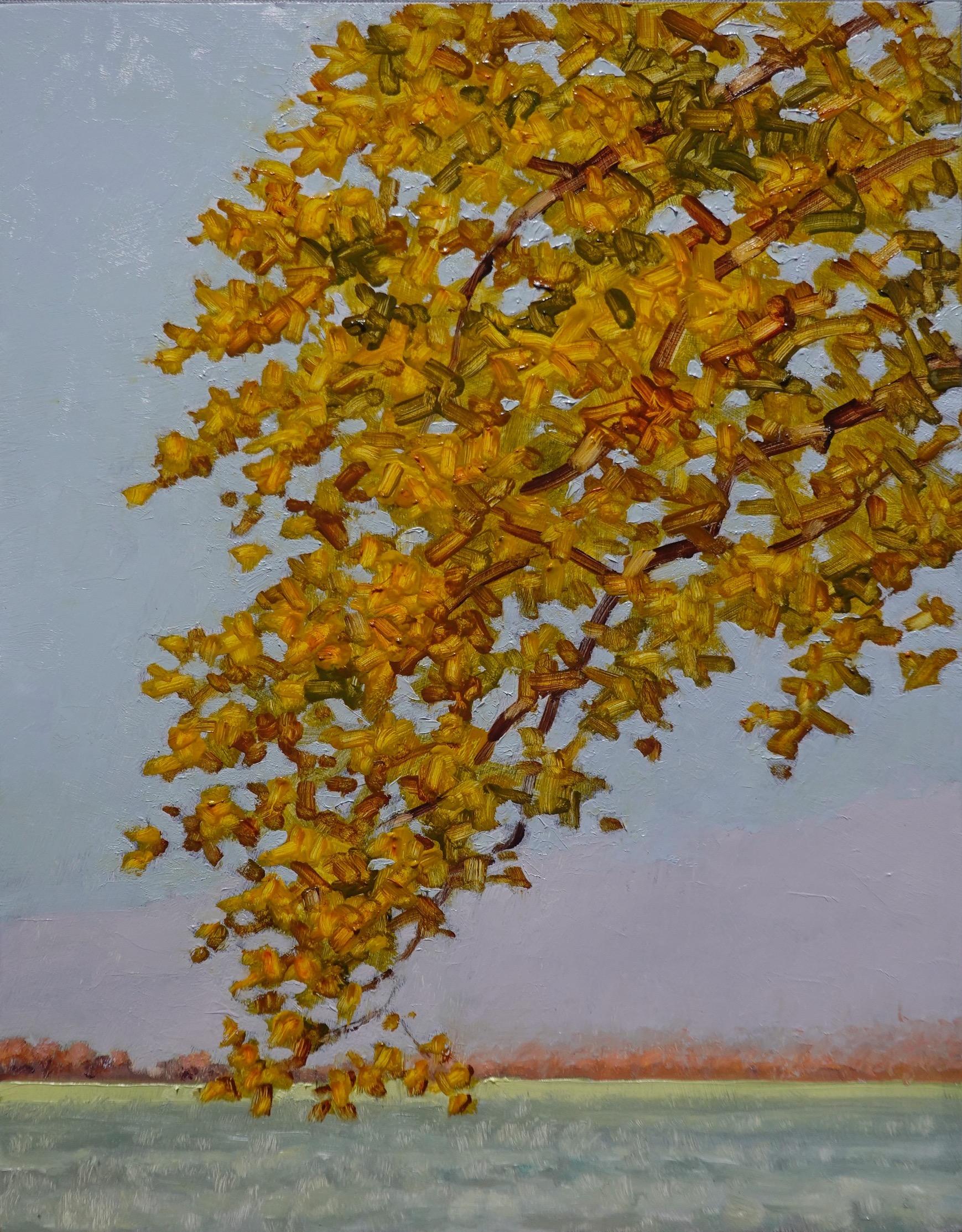 Field Painting Oktober 26 - Herbstlandschaft Malerei Golden Leaves Tree, 2023