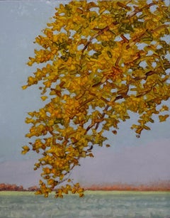 Field Painting Oktober 26 - Herbstlandschaft Malerei Golden Leaves Tree, 2023
