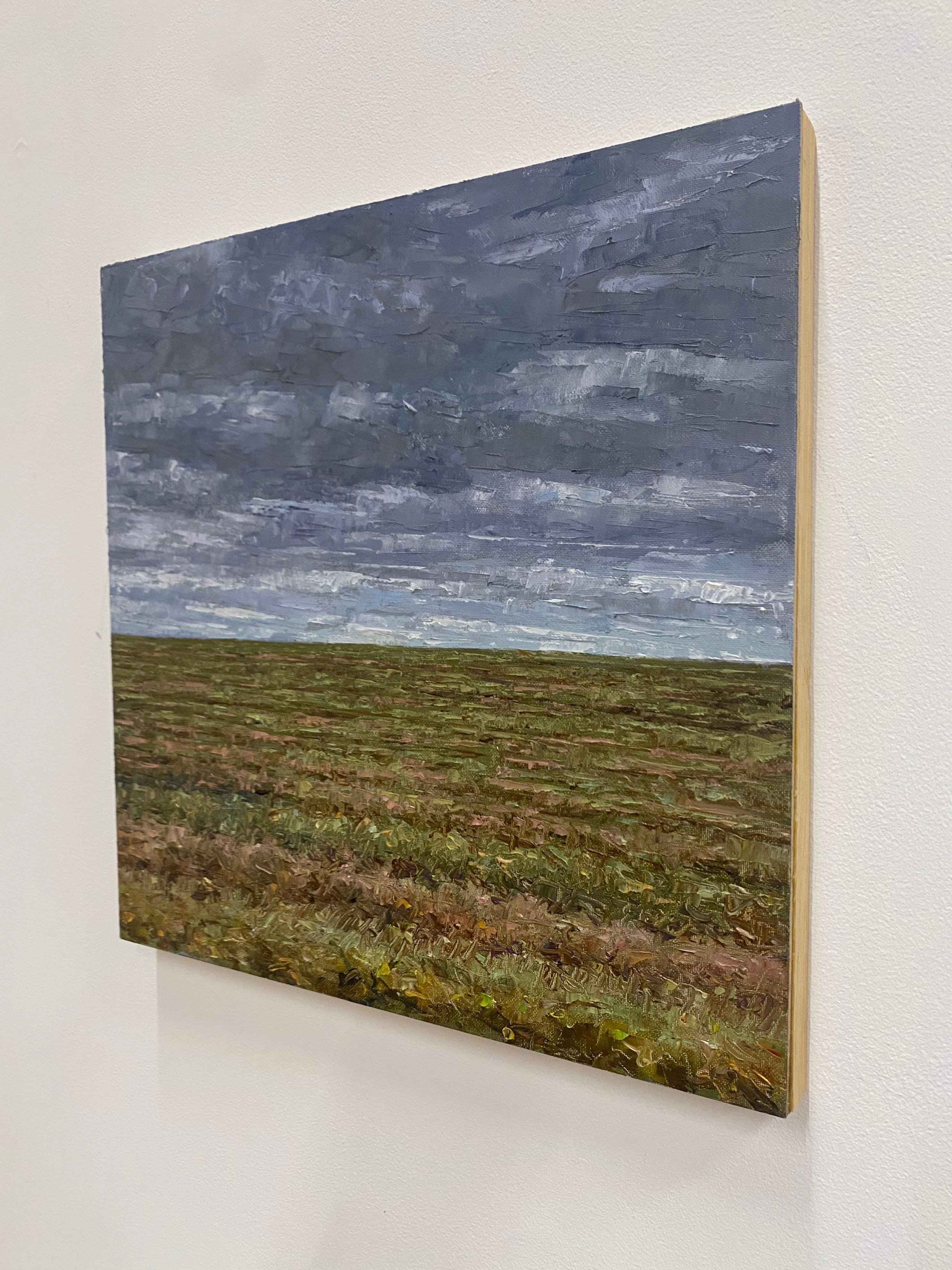 Pintura de campo 27 de octubre - Paisaje contemporáneo Otoño Cielo azul, 2021 en venta 5