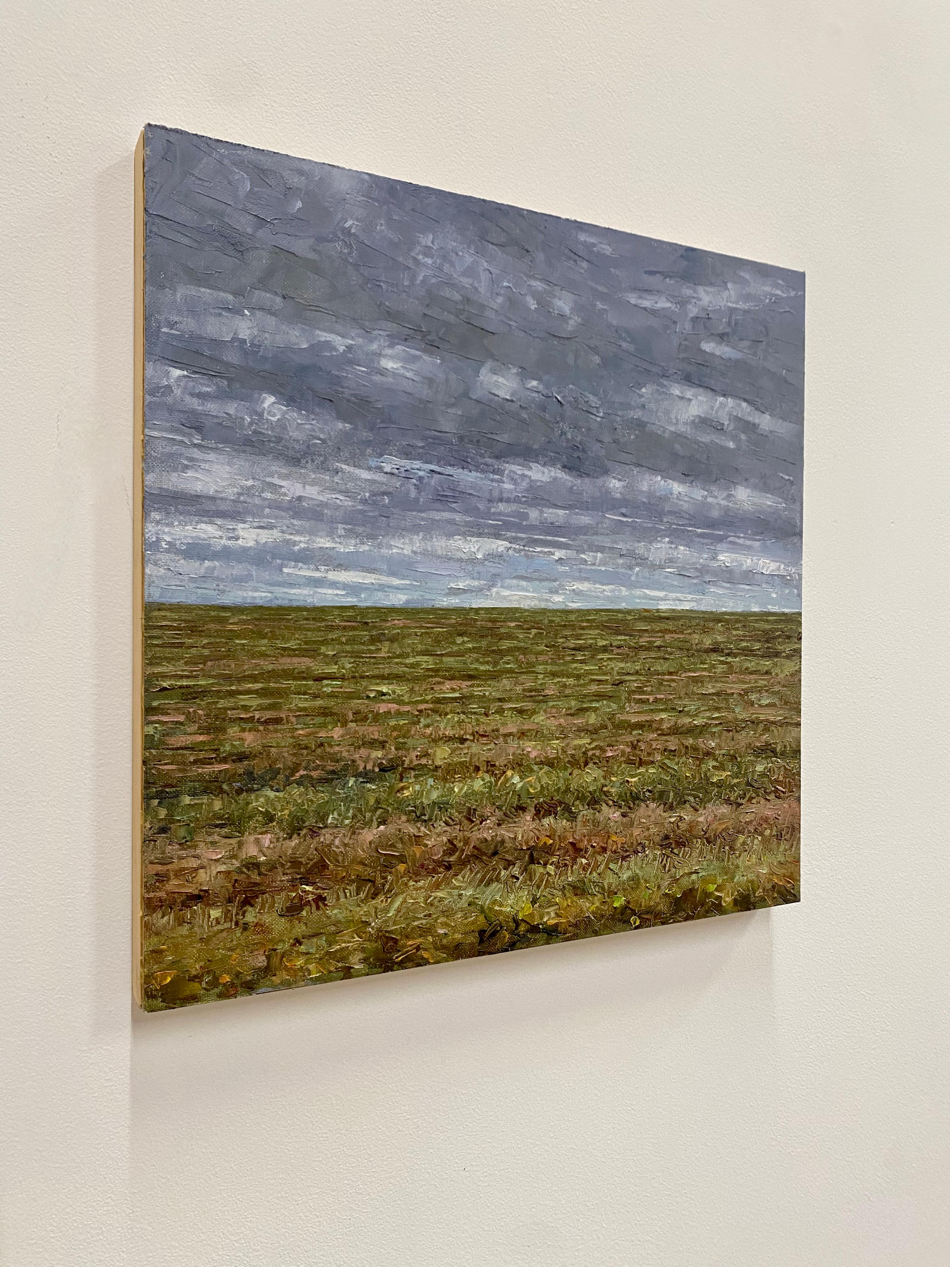 Pintura de campo 27 de octubre - Paisaje contemporáneo Otoño Cielo azul, 2021 - Painting Contemporáneo de Thomas Sarrantonio