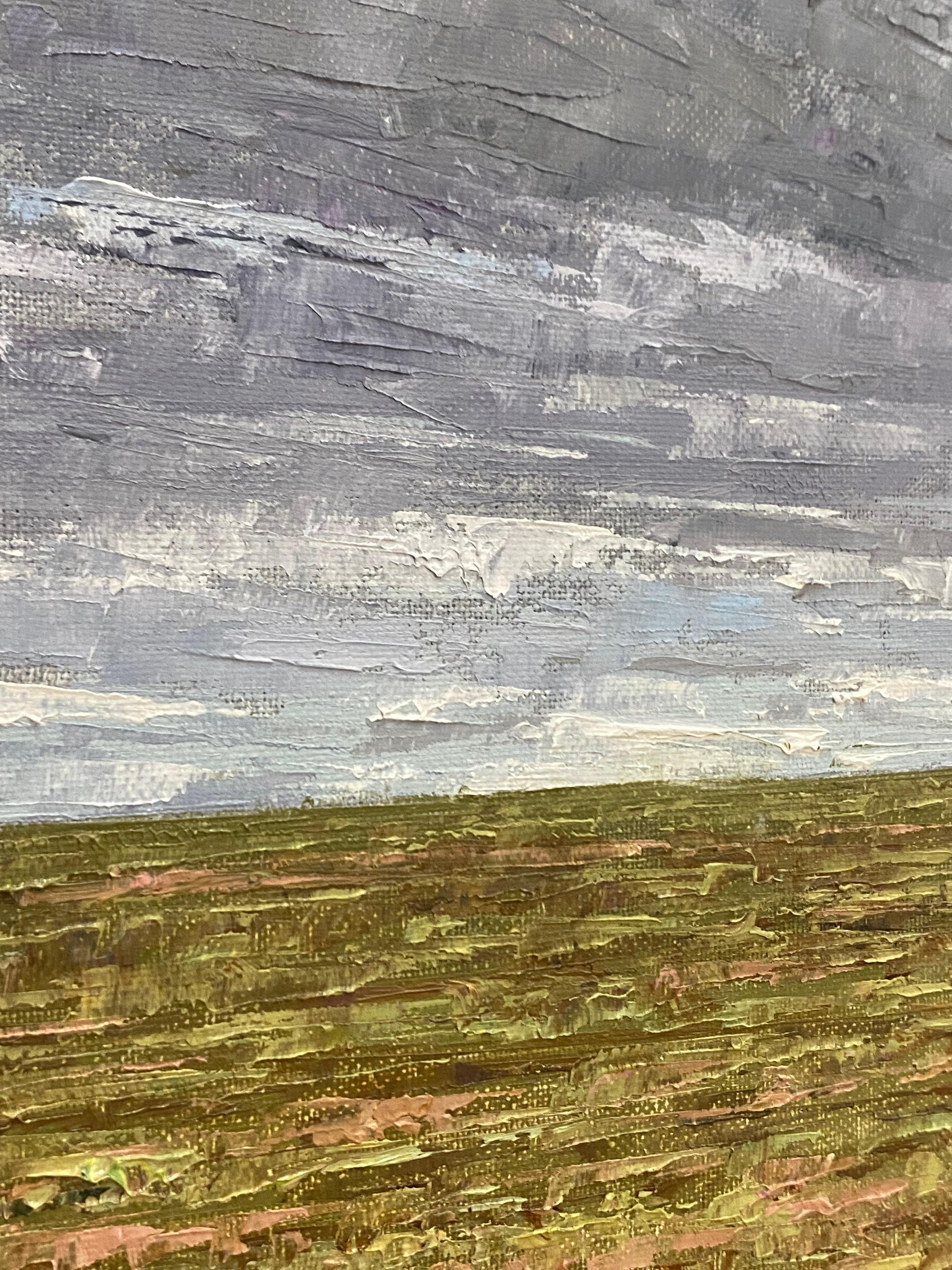 Pintura de campo 27 de octubre - Paisaje contemporáneo Otoño Cielo azul, 2021 en venta 2