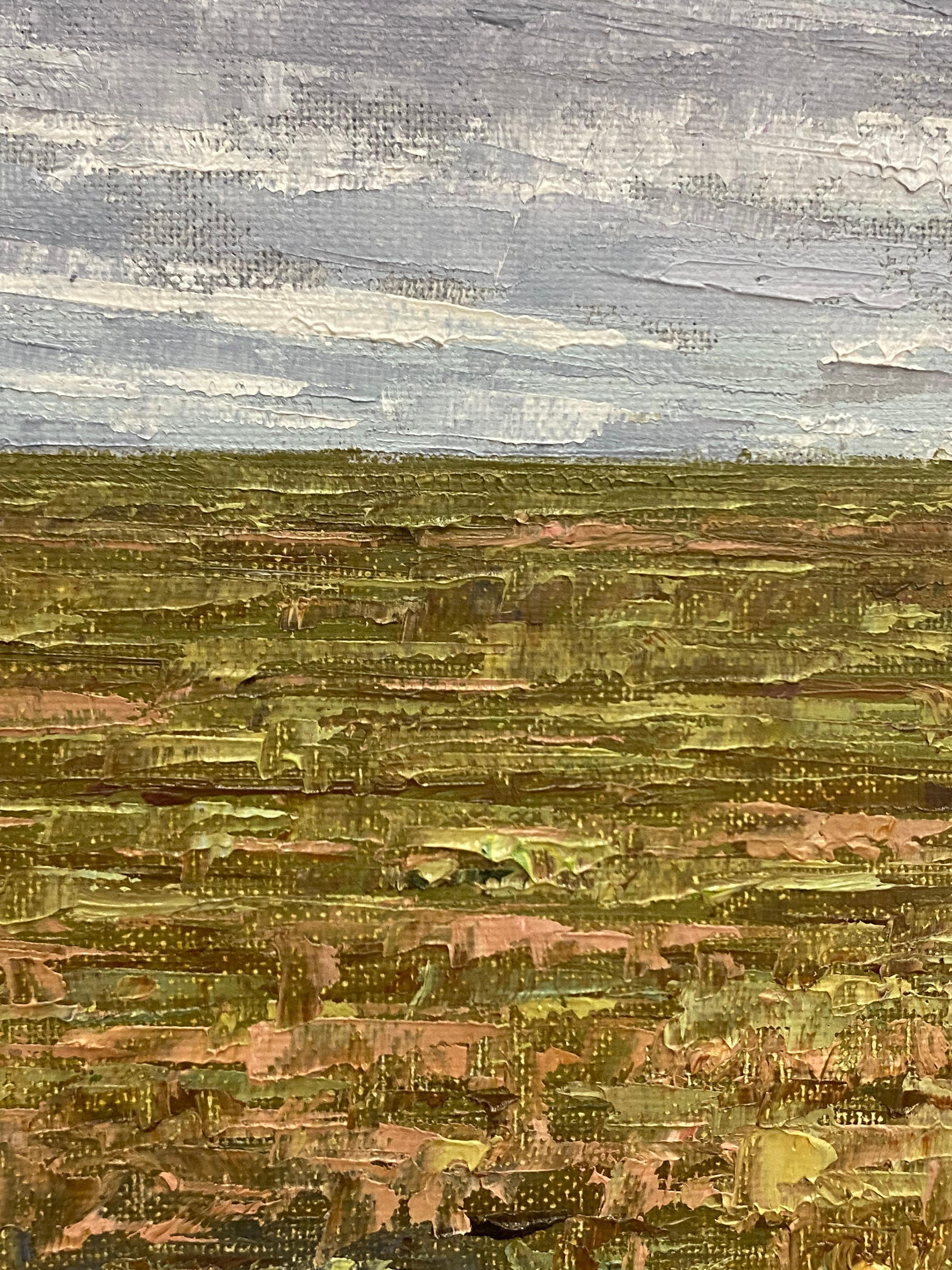 Pintura de campo 27 de octubre - Paisaje contemporáneo Otoño Cielo azul, 2021 en venta 3
