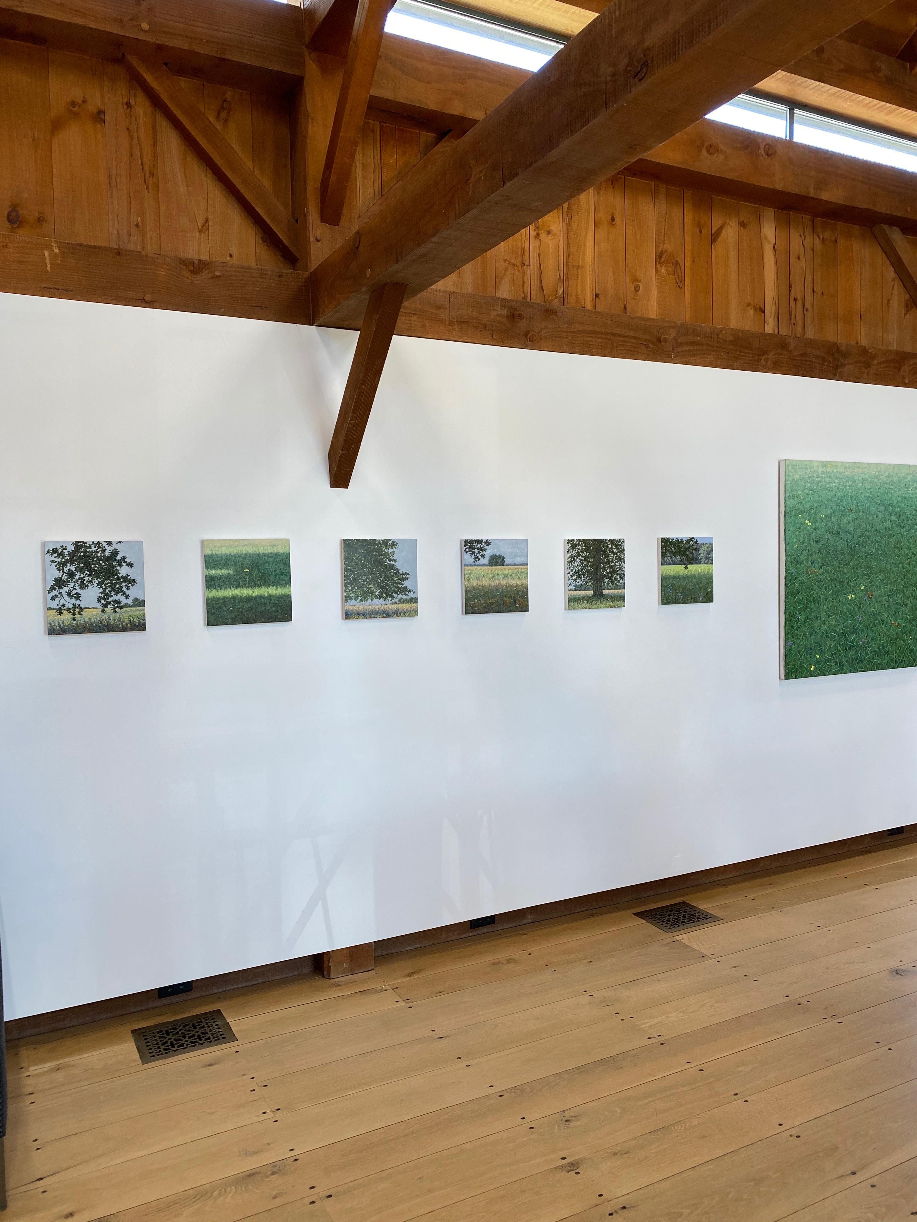 Field Painting September 18 - Wildblumen Gelb Grünes Gras Landschaft, 2020 im Angebot 3