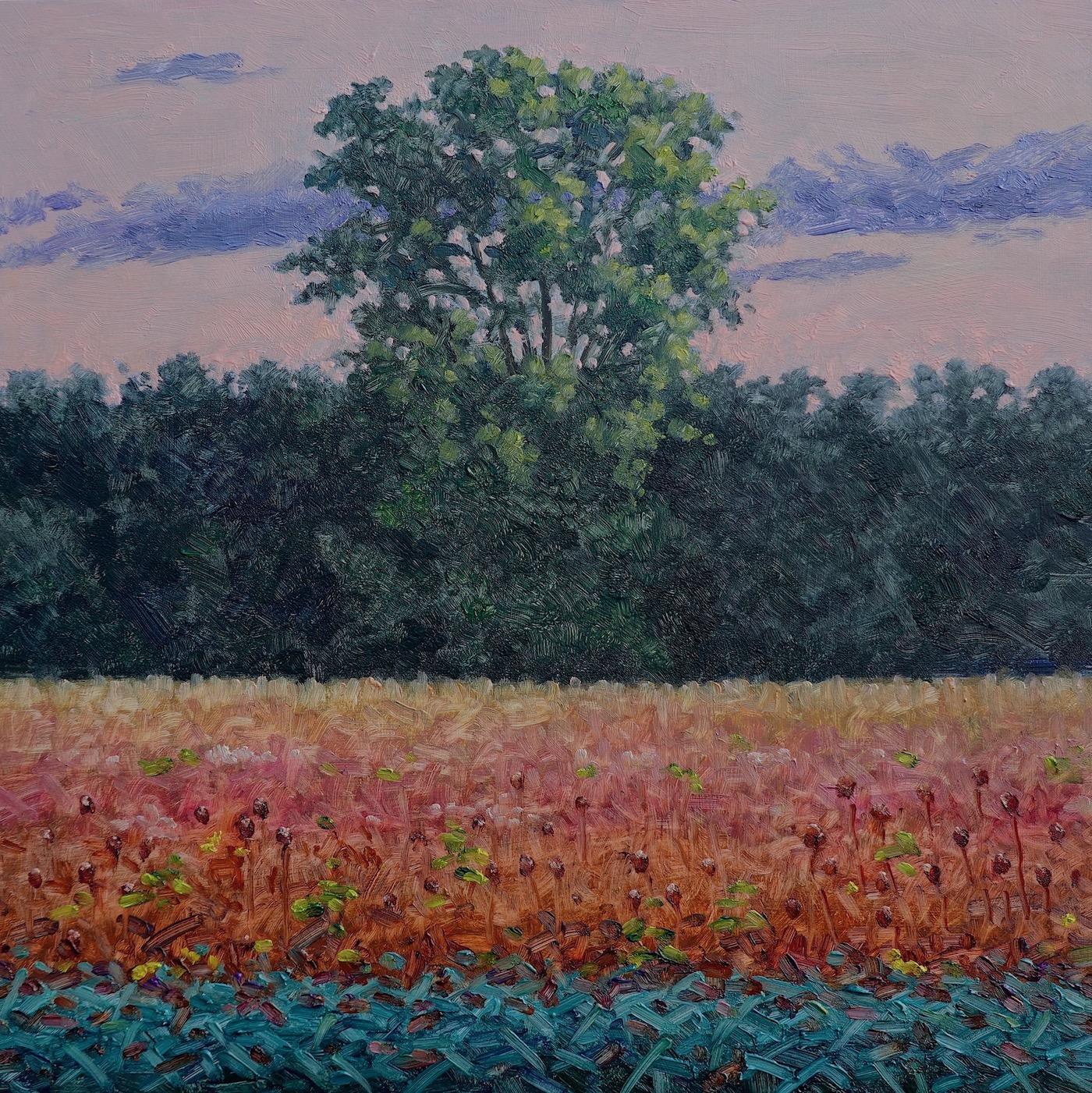 Thomas Sarrantonio Landscape Painting - Field Painting September 19 - Contemporary Landscape Oil Painting Autumn, 2023