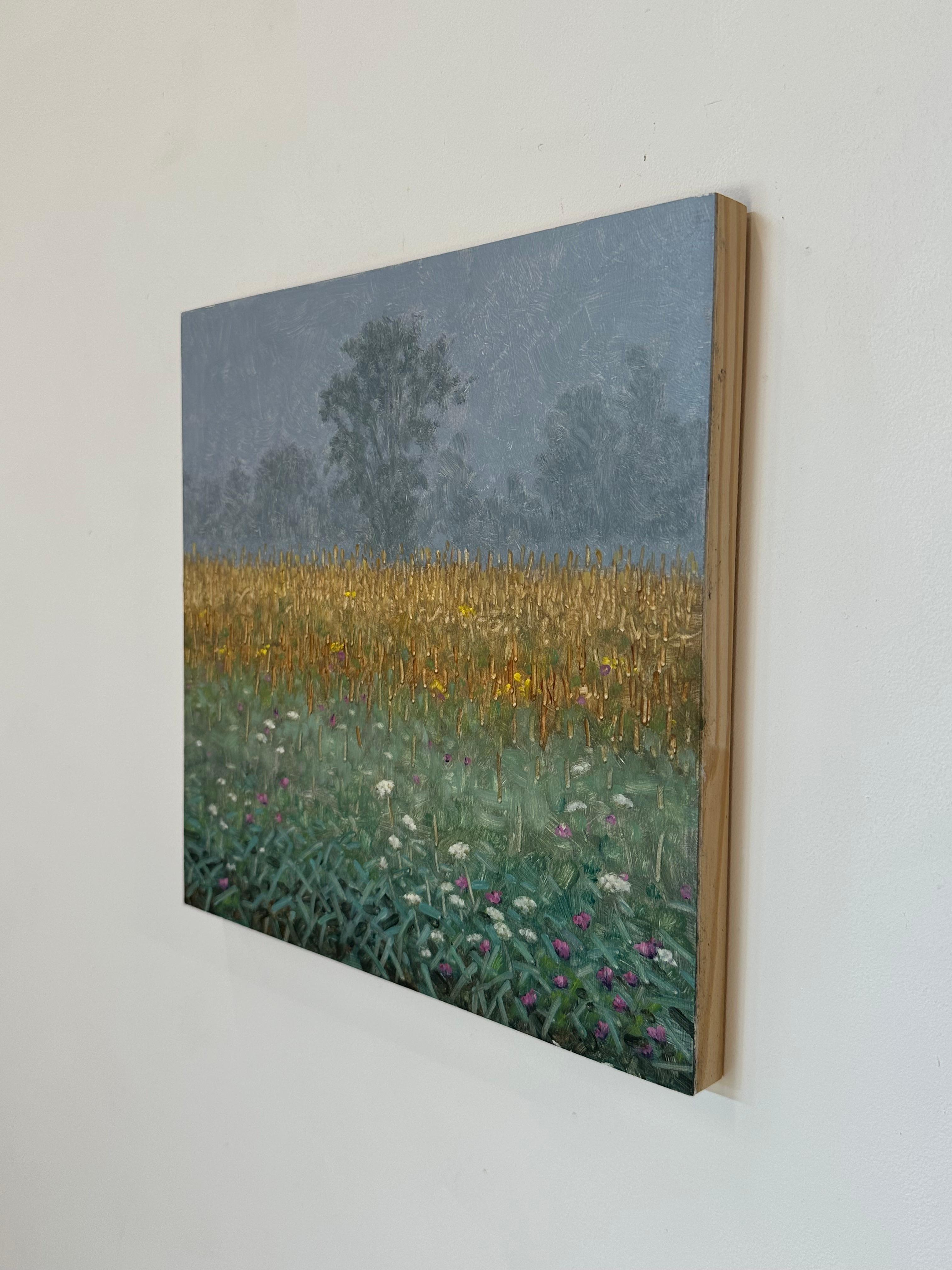 Peinture de terrain 6 septembre - Peinture de paysage contemporain Fleurs Arbres, 2023 en vente 5