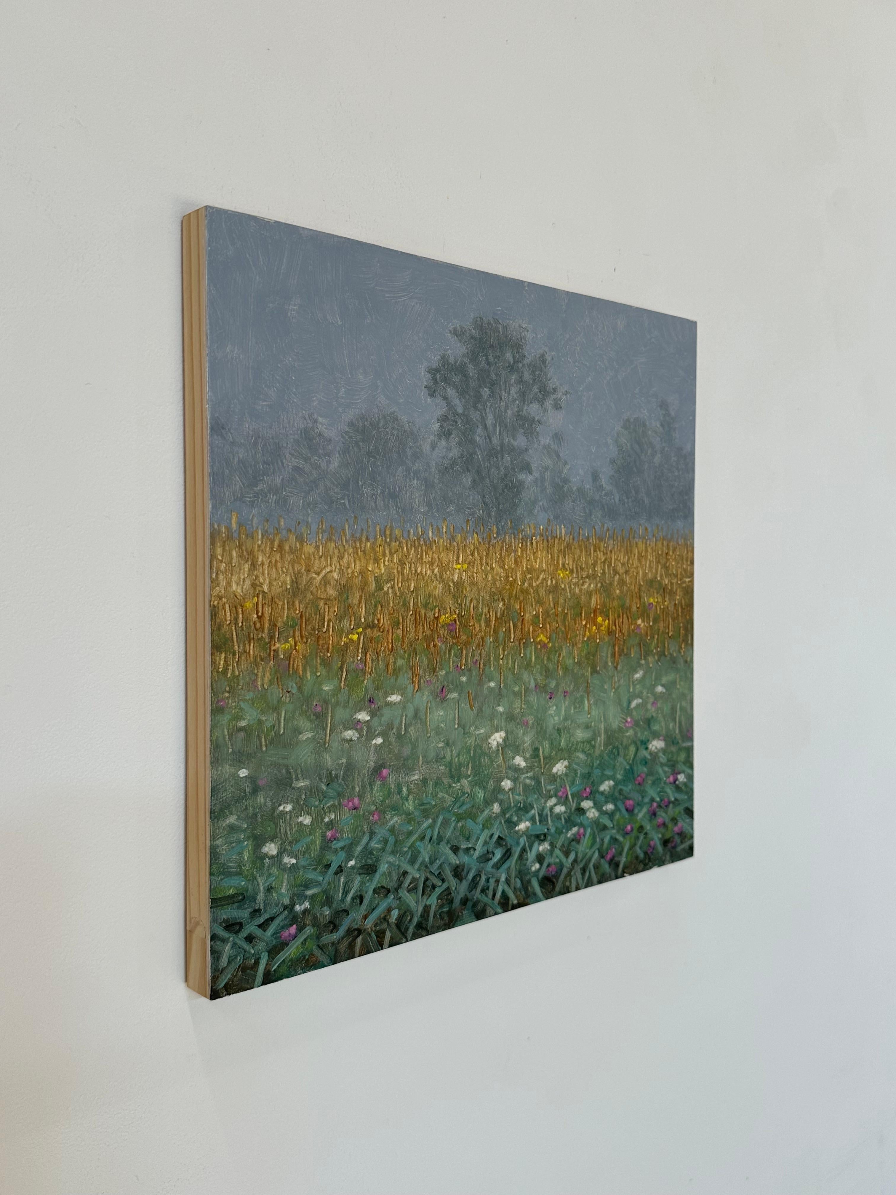 Peinture de terrain 6 septembre - Peinture de paysage contemporain Fleurs Arbres, 2023 - Contemporain Painting par Thomas Sarrantonio