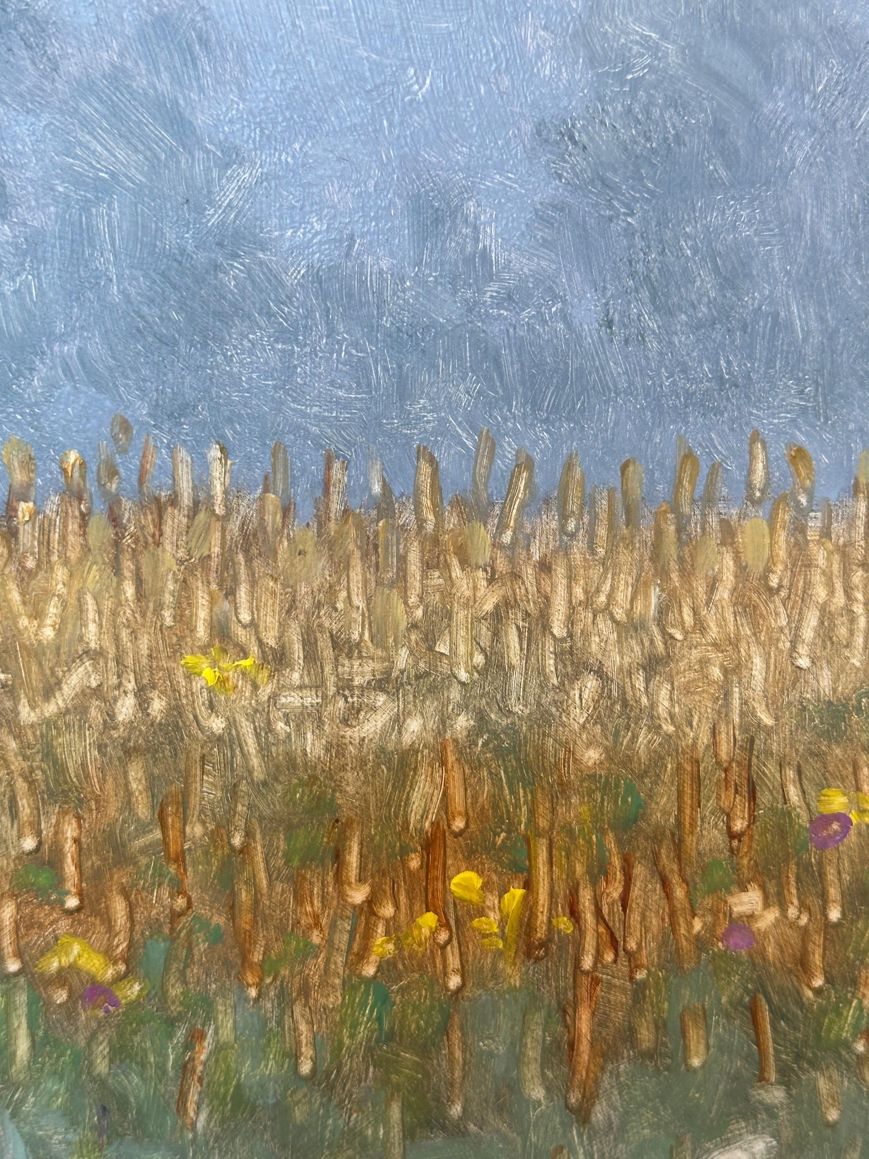 Peinture de terrain 6 septembre - Peinture de paysage contemporain Fleurs Arbres, 2023 en vente 2