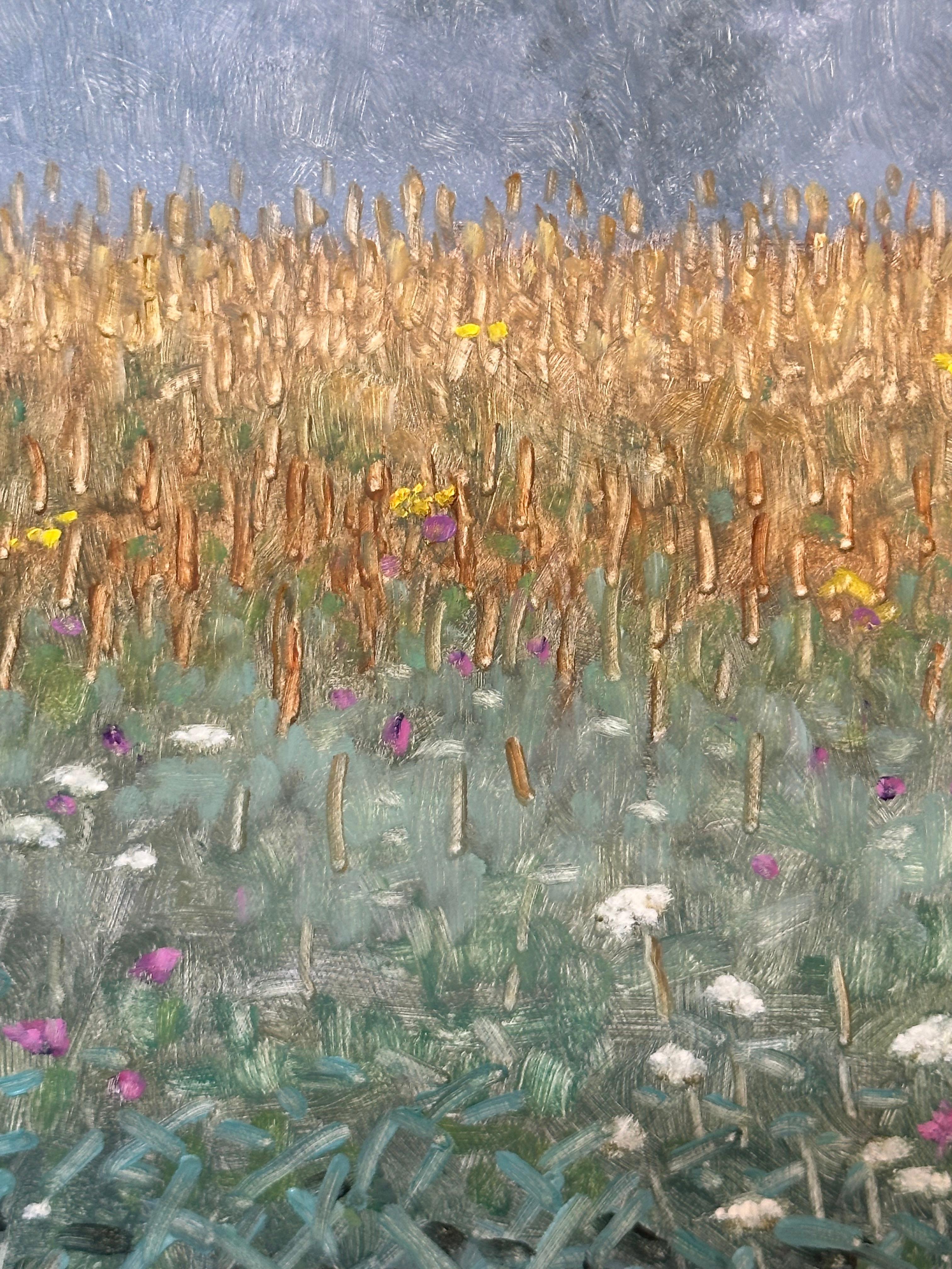 Peinture de terrain 6 septembre - Peinture de paysage contemporain Fleurs Arbres, 2023 en vente 3