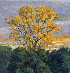 10 de octubre: Pintura al óleo al aire libre sobre lienzo de follaje otoñal