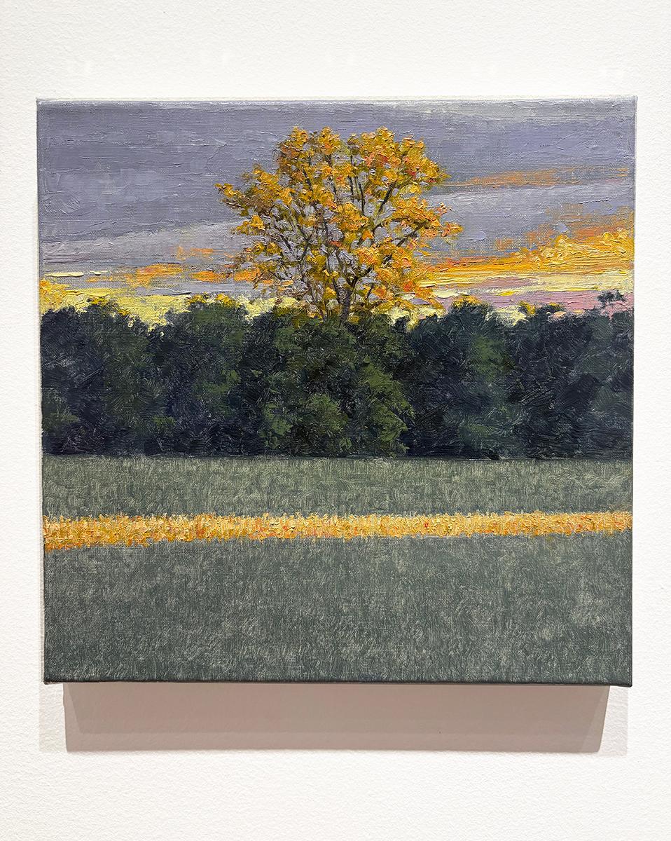 10. Oktober: Plein-Air-Landschaftsmalerei auf Leinwand mit Herbstlaub (Impressionismus), Painting, von Thomas Sarrantonio