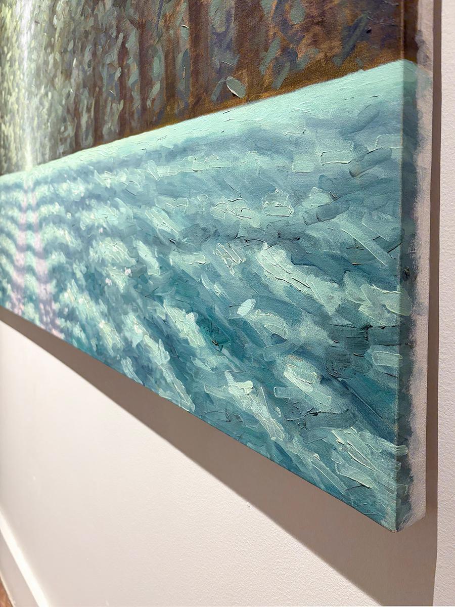 Path: Impressionist Style Landscape Oil Painting on Canvas of Summer Forest im Angebot 1