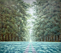 Path: Impressionist Style Landscape Oil Painting on Canvas of Summer Forest