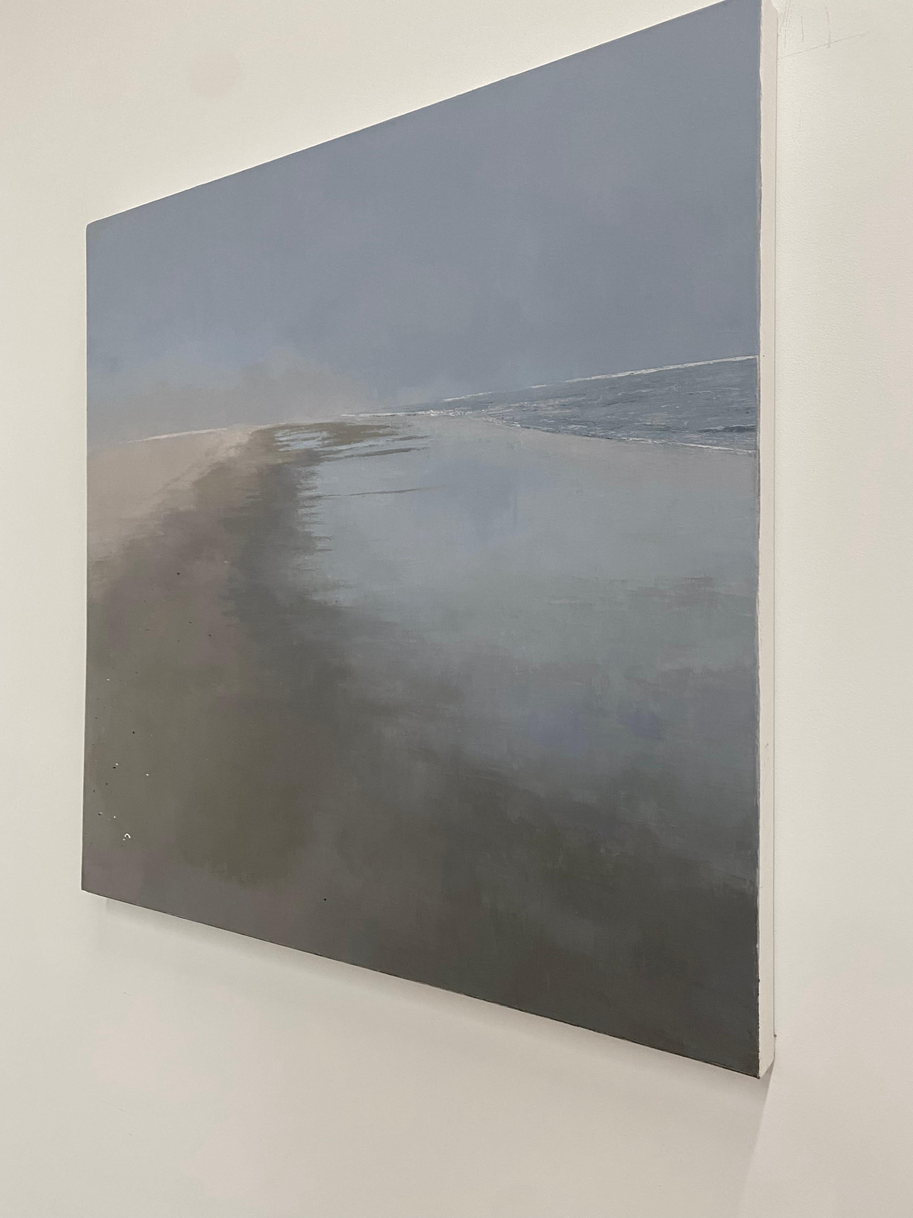 Paesaggio marino con nebbia - Paesaggio contemporaneo sulla spiaggia, mare, cielo nebbioso, oceano, 2022 in vendita 9