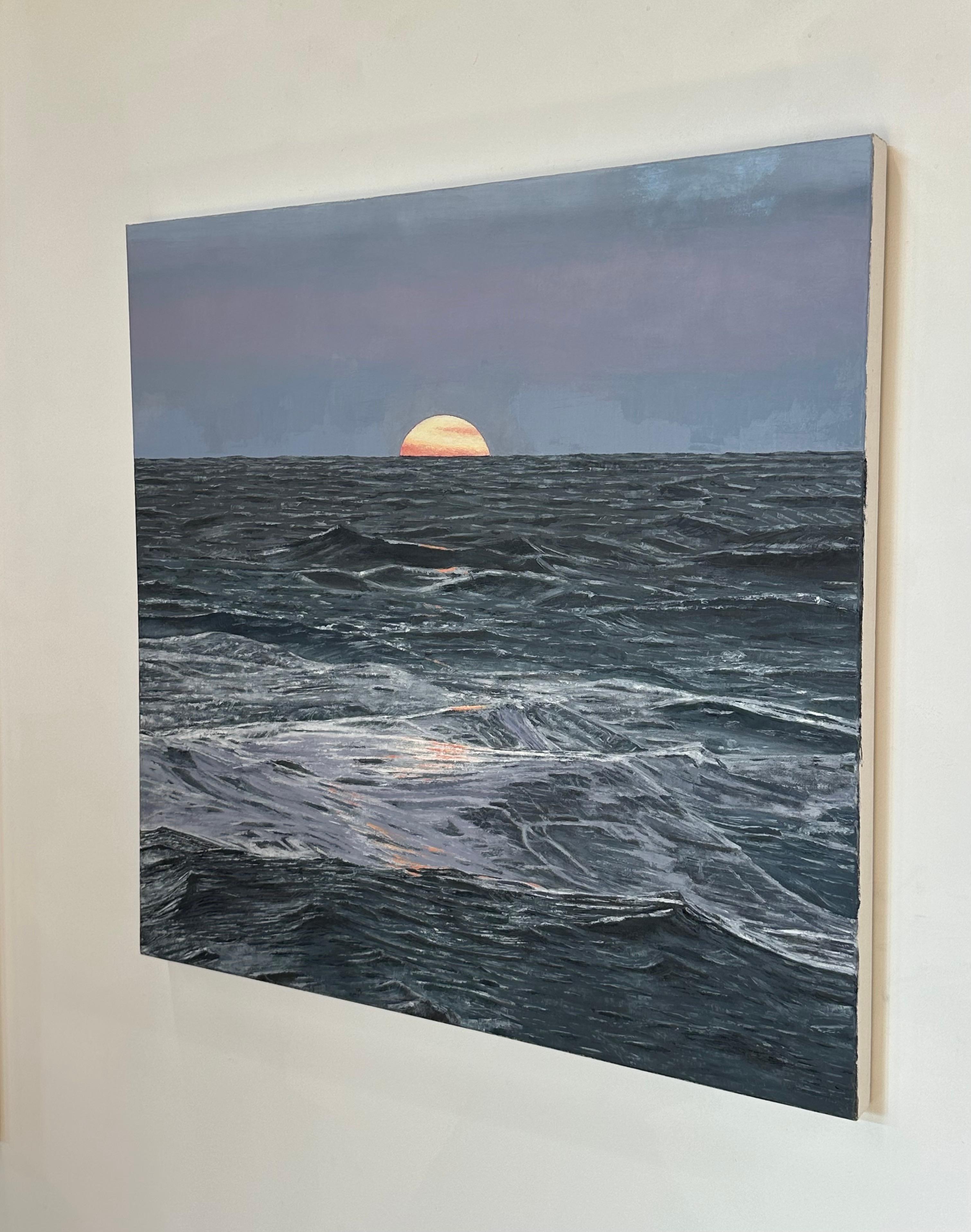Paysage marin avec lever de soleil - Contemporary Sea Landscape Ocean Waves Morning Sky, 2024 en vente 6