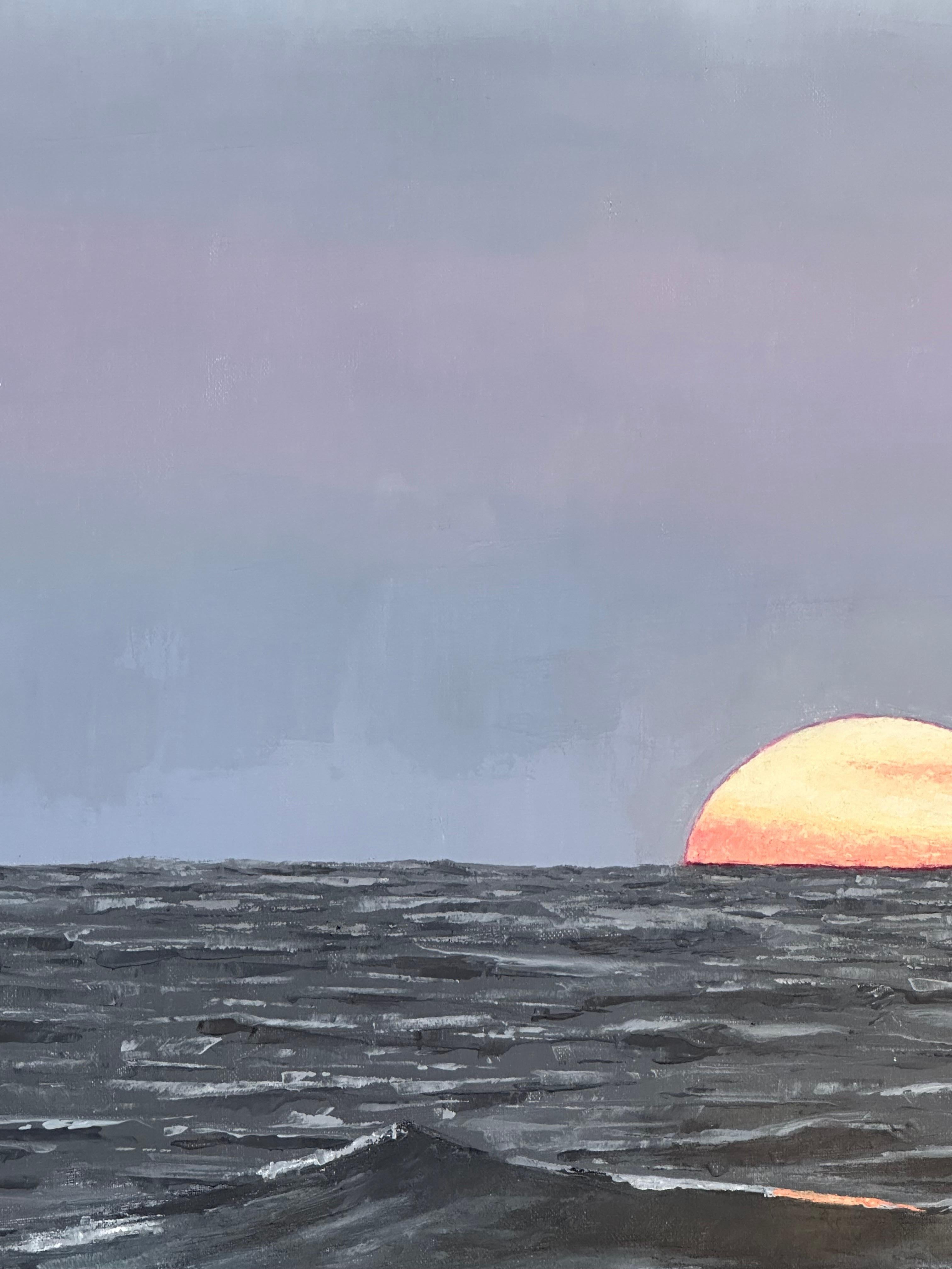 Paysage marin avec lever de soleil - Contemporary Sea Landscape Ocean Waves Morning Sky, 2024 - Contemporain Painting par Thomas Sarrantonio