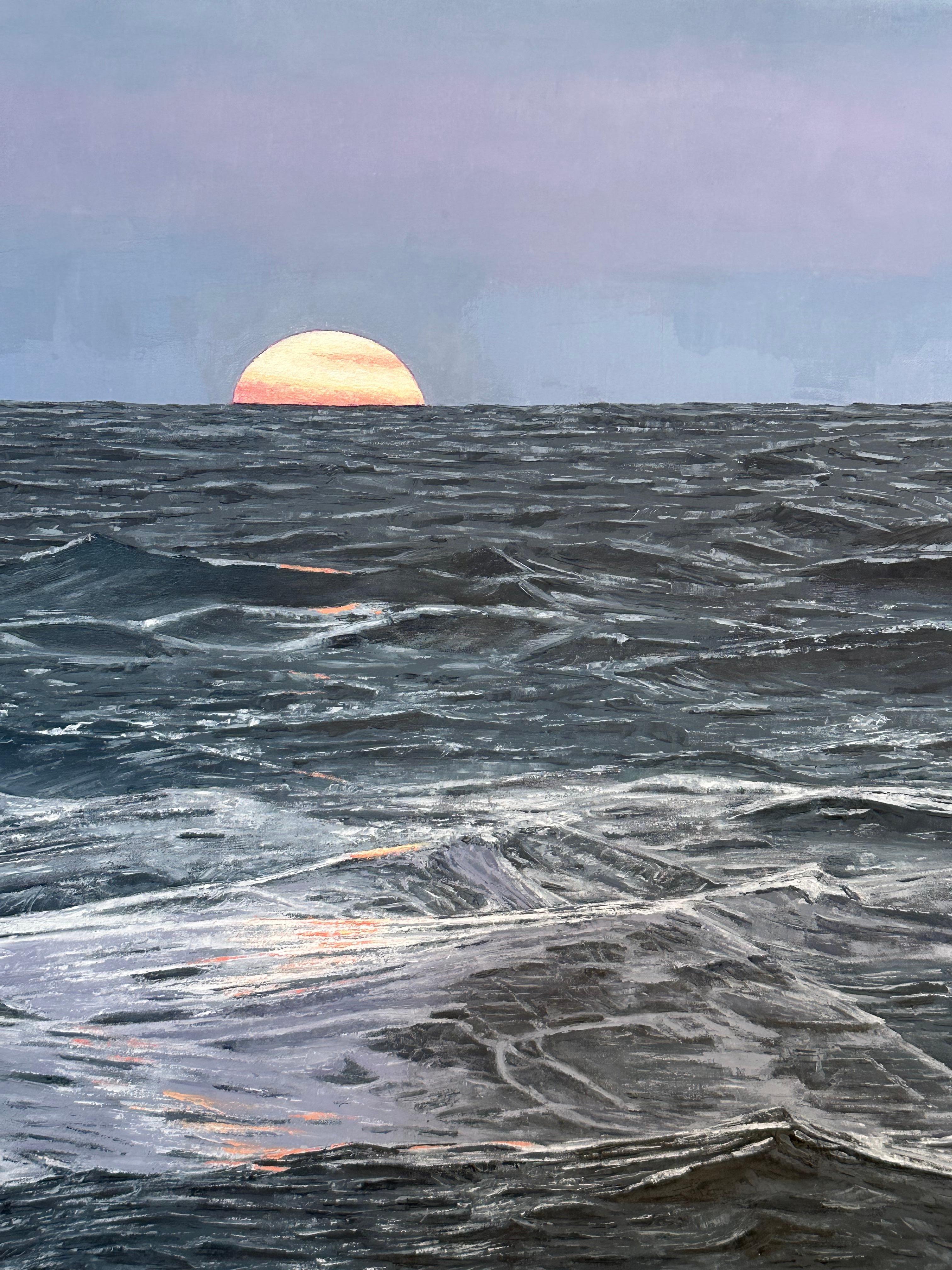 Paysage marin avec lever de soleil - Contemporary Sea Landscape Ocean Waves Morning Sky, 2024 en vente 1