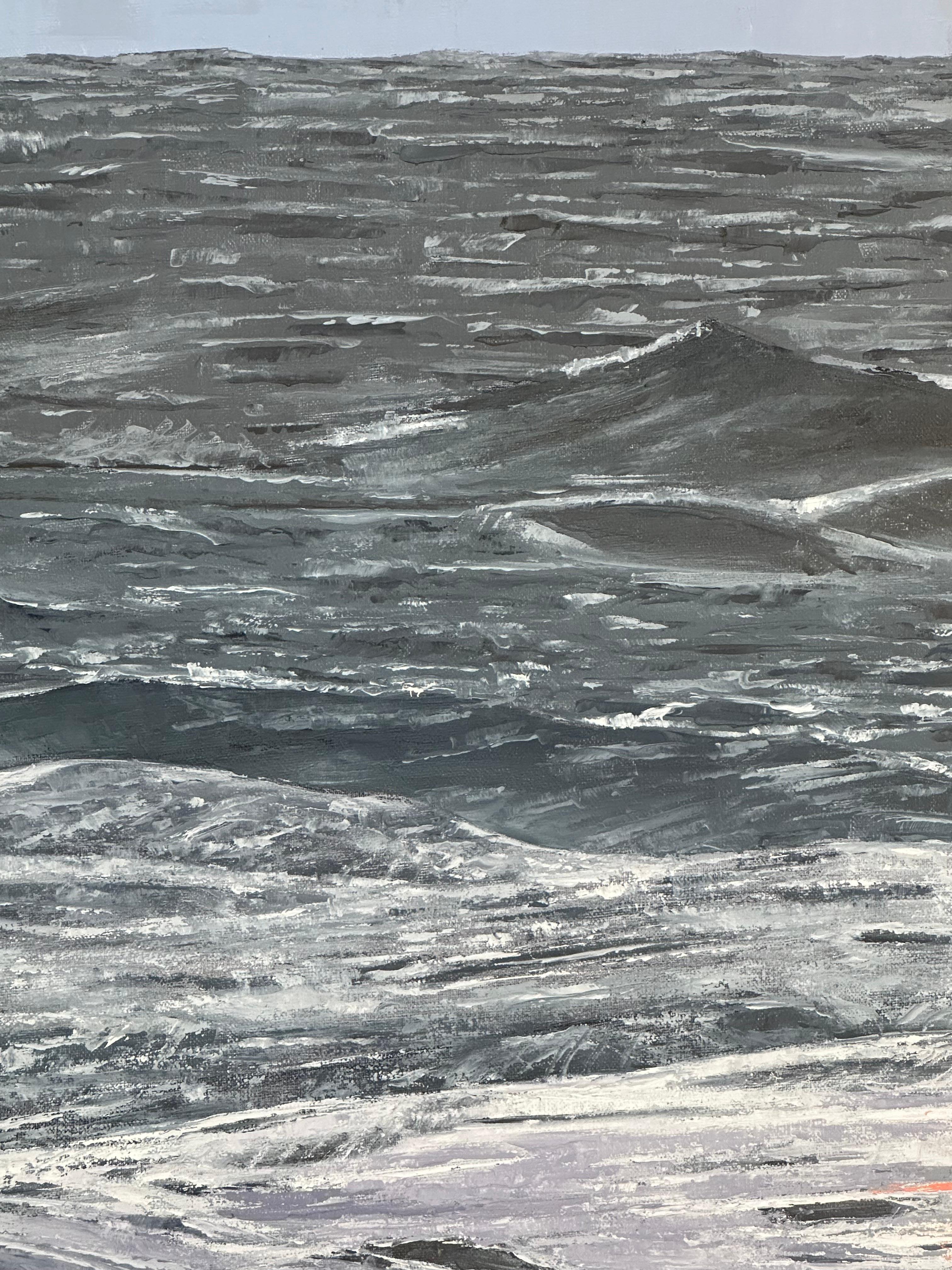Paysage marin avec lever de soleil - Contemporary Sea Landscape Ocean Waves Morning Sky, 2024 en vente 2