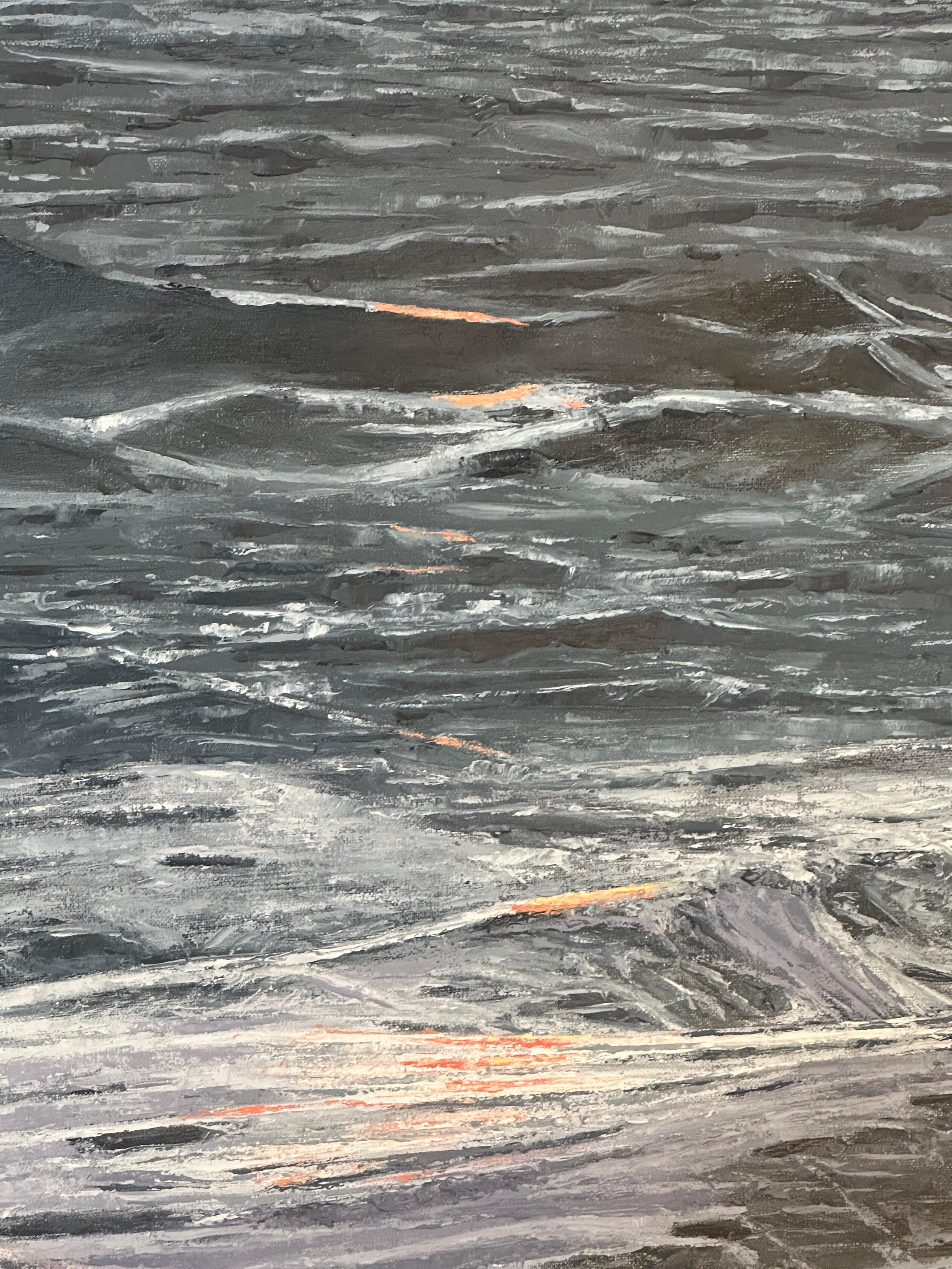 Paysage marin avec lever de soleil - Contemporary Sea Landscape Ocean Waves Morning Sky, 2024 en vente 3