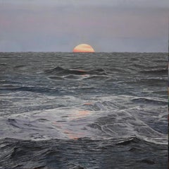Seascape with Sunrise - Contemporary Sea Landscape Ocean Waves Morning Sky, 2024