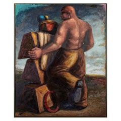 Thomas Schindler Oil on Linen "Zirkus Artisten I" 1986-87