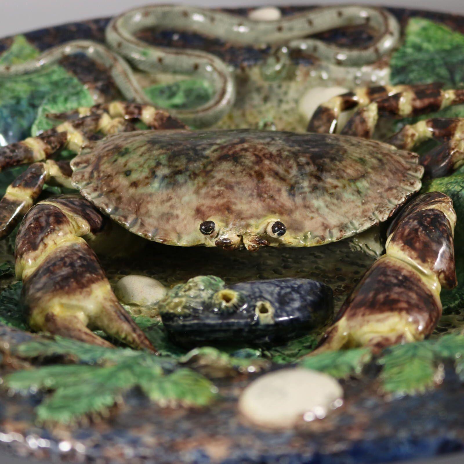 Thomas Sergent French Palissy Crab Wall Charger For Sale 5