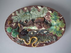 Thomas Sergent Majolica Palissy Fish Platter