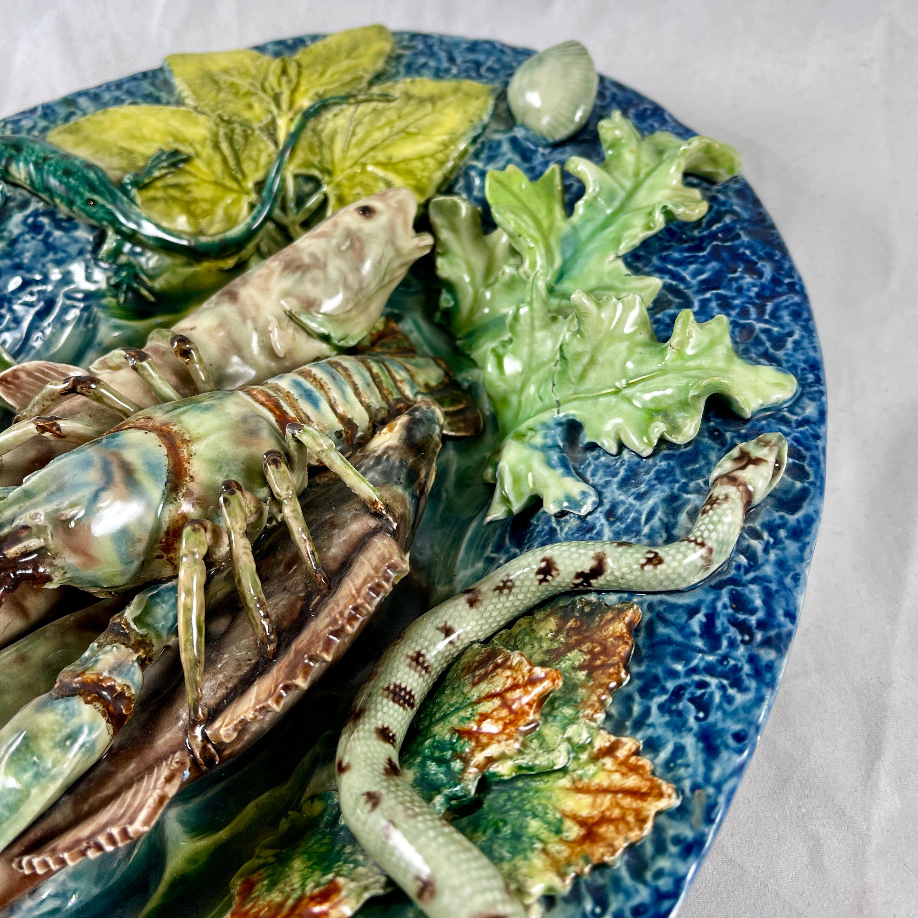 Thomas Sergent Palissy Trompe l'oeil Crostacei Scuola di Parigi Targa da parete in vendita 6
