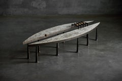 Thomas Serruys Steel and Stone Brutalist Coffee Table, Belgium, 2019