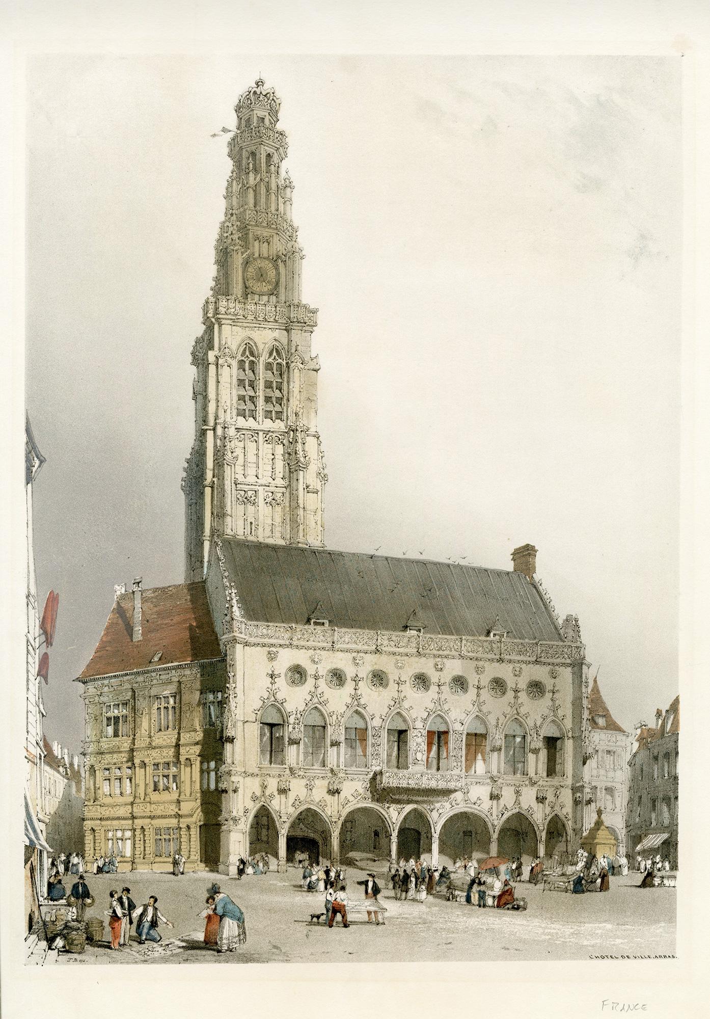 L' Hotel de Ville, Arras, Arras – Print von Thomas Shotter Boys