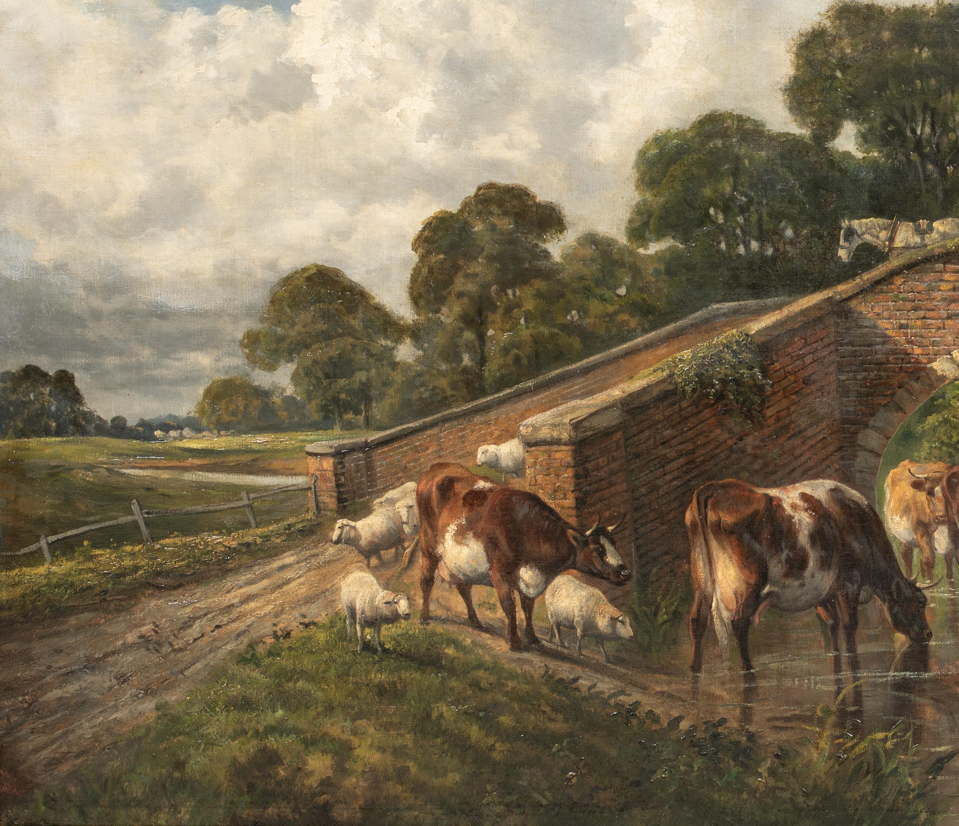 Cattle Watering At The Stream, 19th Century   by THOMAS SIDNEY COOPER (1803-1902 For Sale 3
