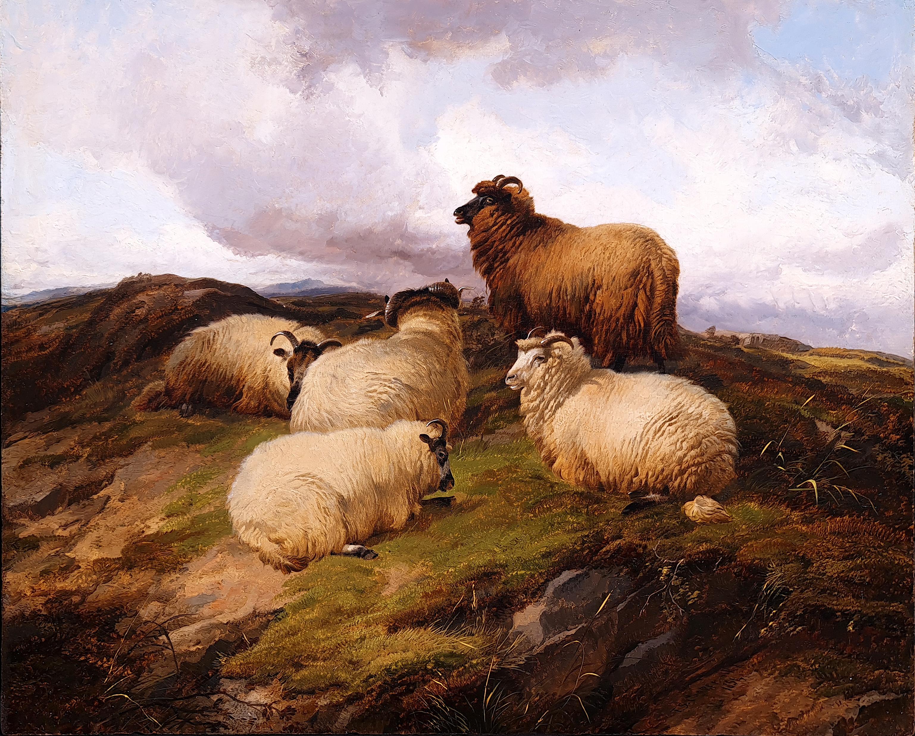 Thomas Sidney Cooper Landscape Painting - Highland Pastures