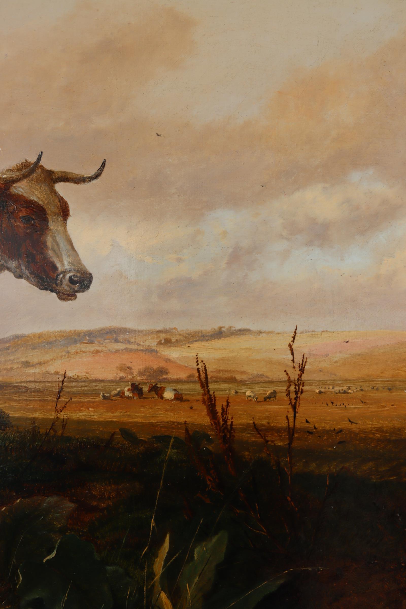 Mid Period Thomas Sidney Cooper, Landscape with Cows & Sheep 1865 For Sale 2