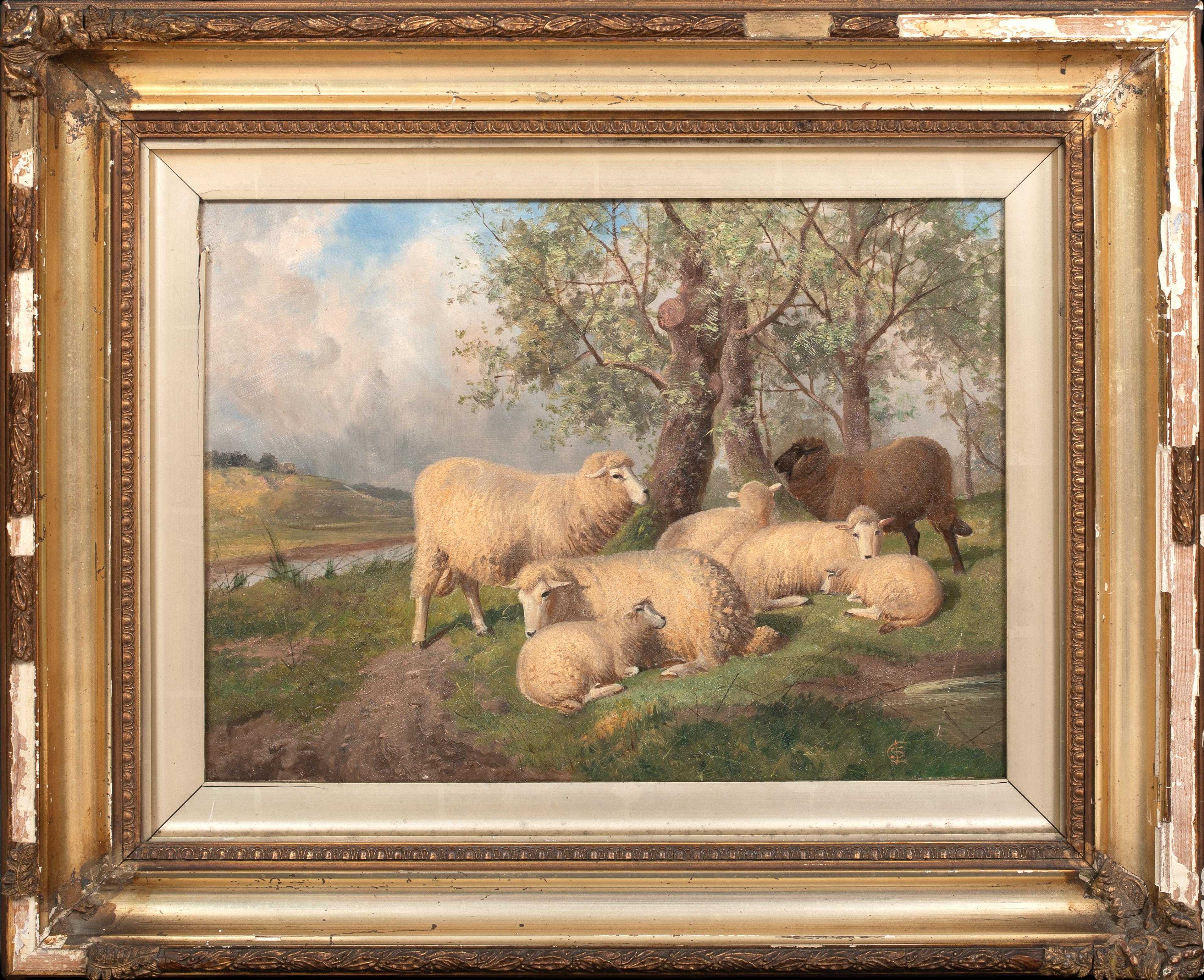 Pecora che riposa, XIX secolo  di Thomas Sidney Cooper (1803-1902) 10