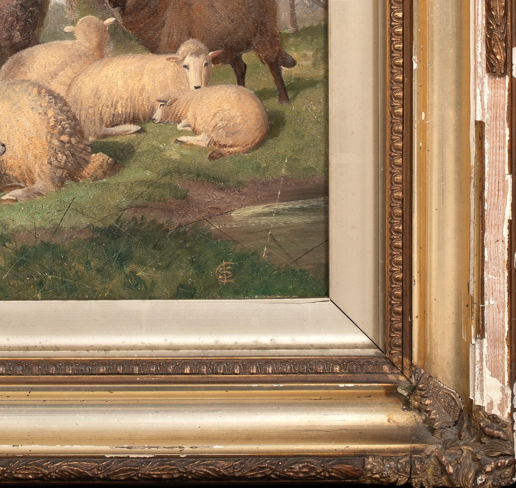 Pecora che riposa, XIX secolo  di Thomas Sidney Cooper (1803-1902) 3