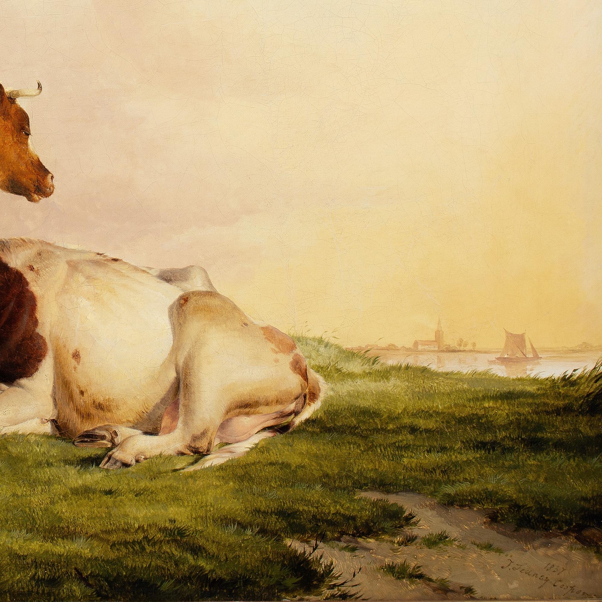 Thomas Sidney Cooper RA, Livestock In A Landscape With River Beyond For Sale 8