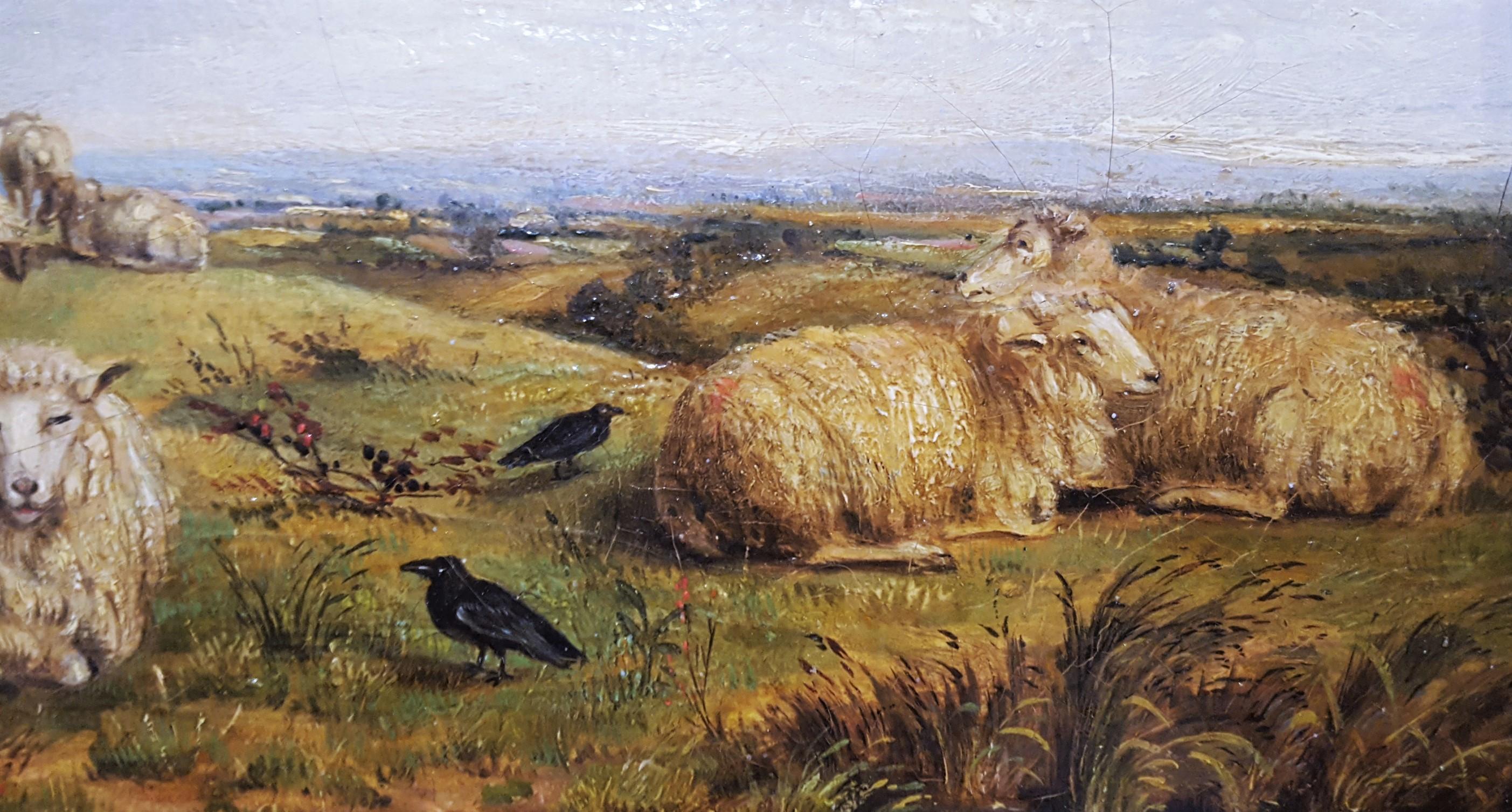 Landscape with Resting Sheep /// Victorian Thomas Sidney Cooper Animal Farm Art 8