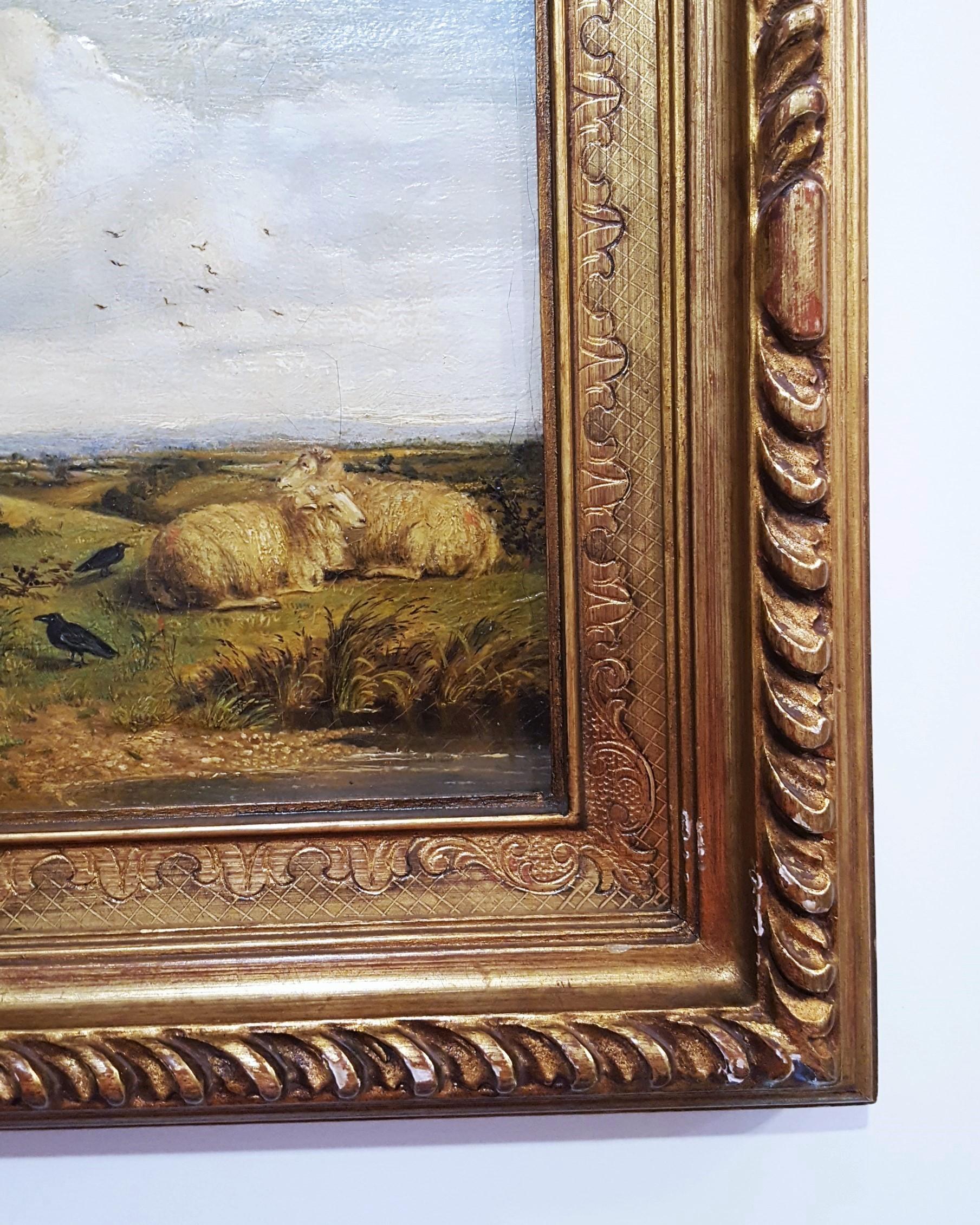 Landscape with Resting Sheep /// Victorian Thomas Sidney Cooper Animal Farm Art 3