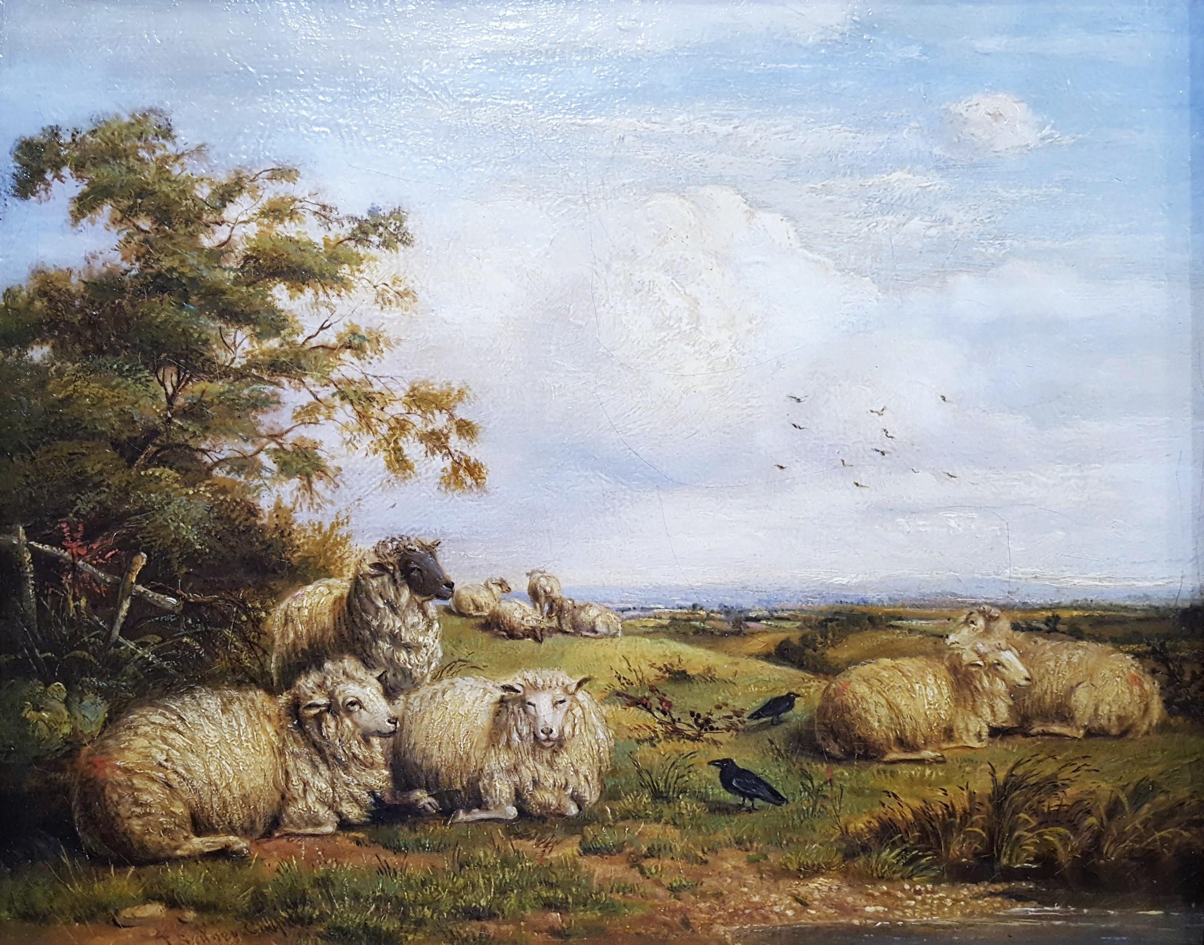 Thomas Sidney Cooper - Landscape with Resting Sheep For Sale at 1stDibs