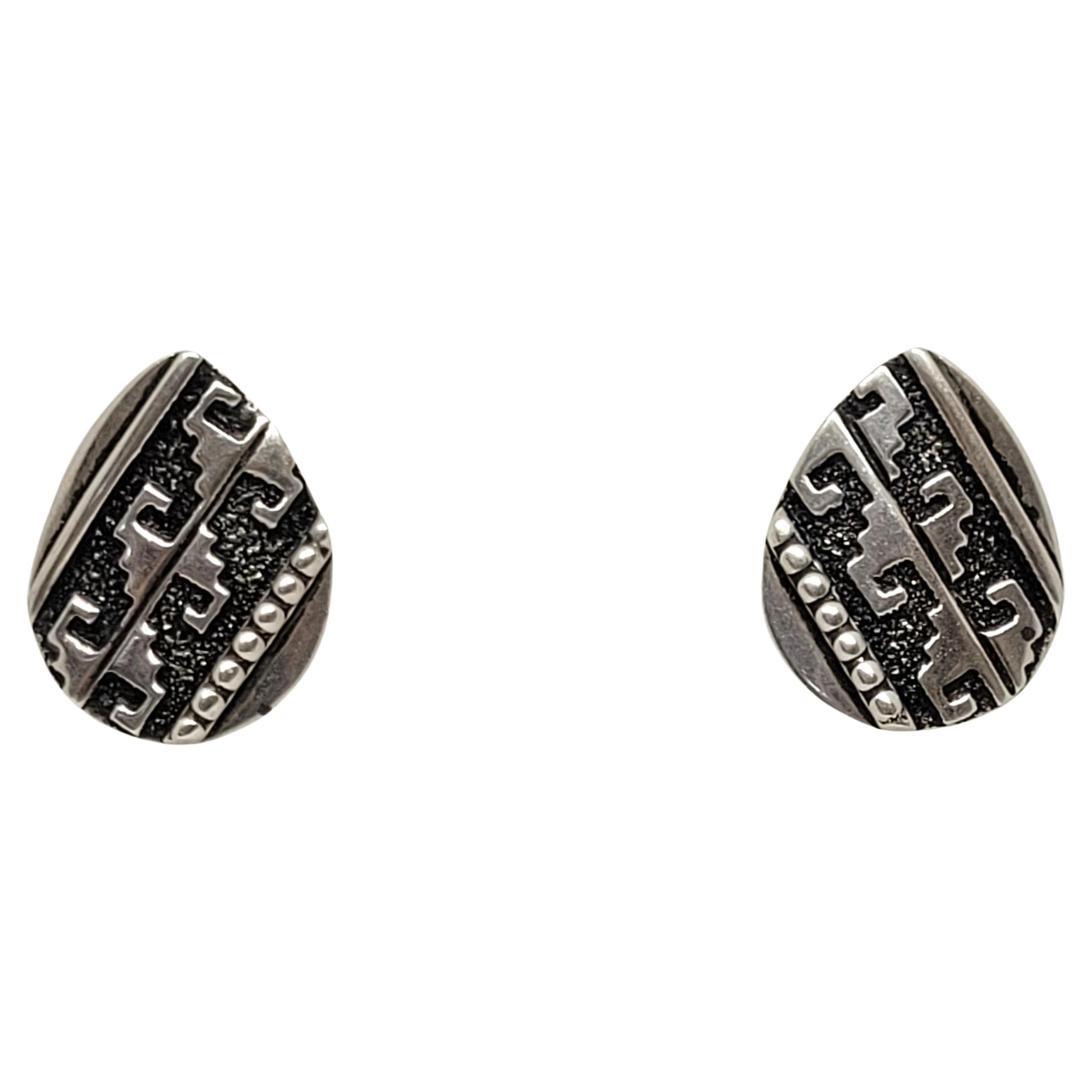 Thomas Singer Navajo American Indian Silver Earrings, Rare, Designer, Friction