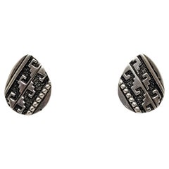 Thomas Singer Navajo American Indian Silver Earrings, Rare, Designer, Friction